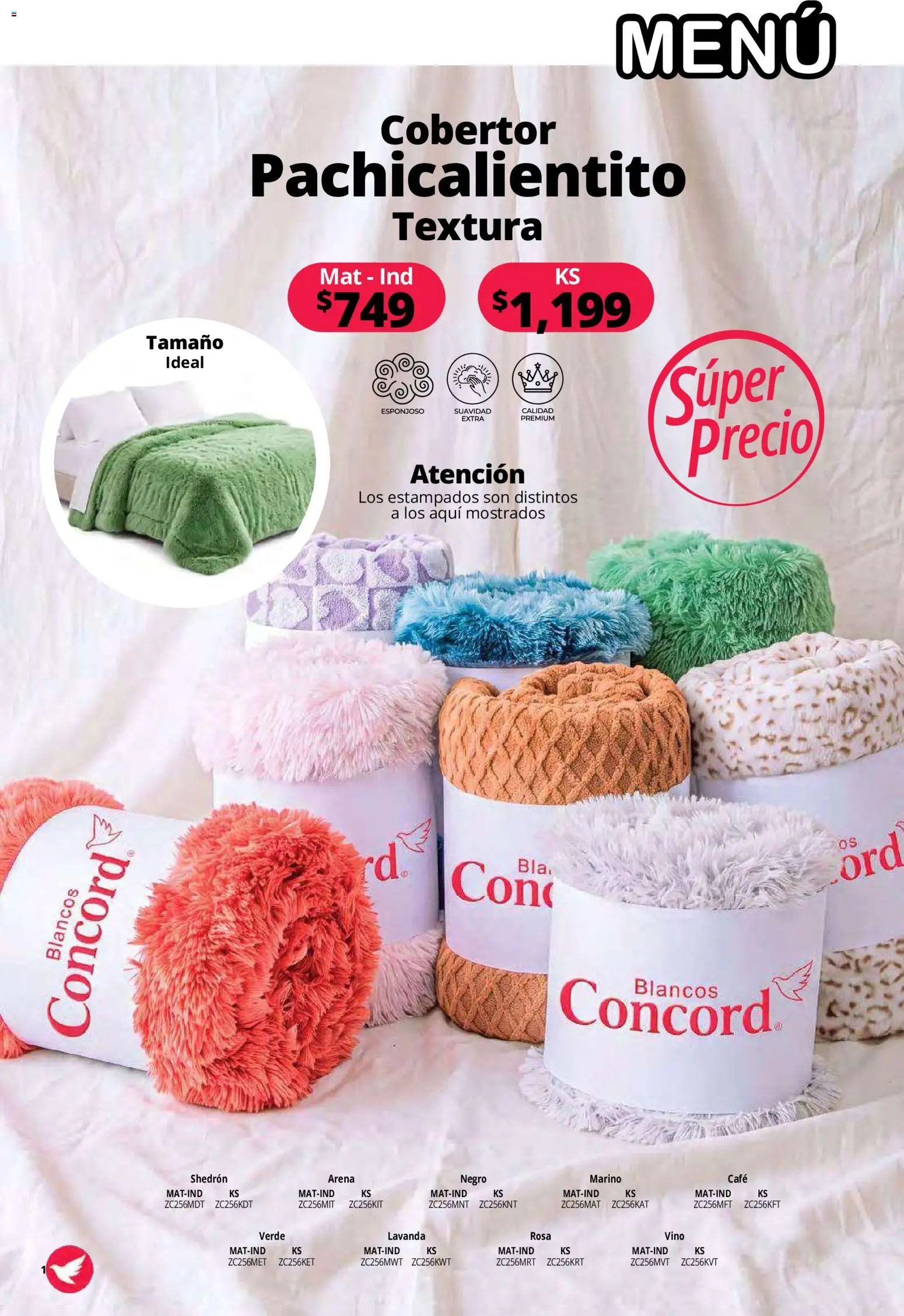 Nuevas ofertas de Colchas Concord válidas en toda la República Mexicana desde el 15/10/2026. ¡Encuentra las mejores ofertas en Colchas Concord catálogo! | Página: 197