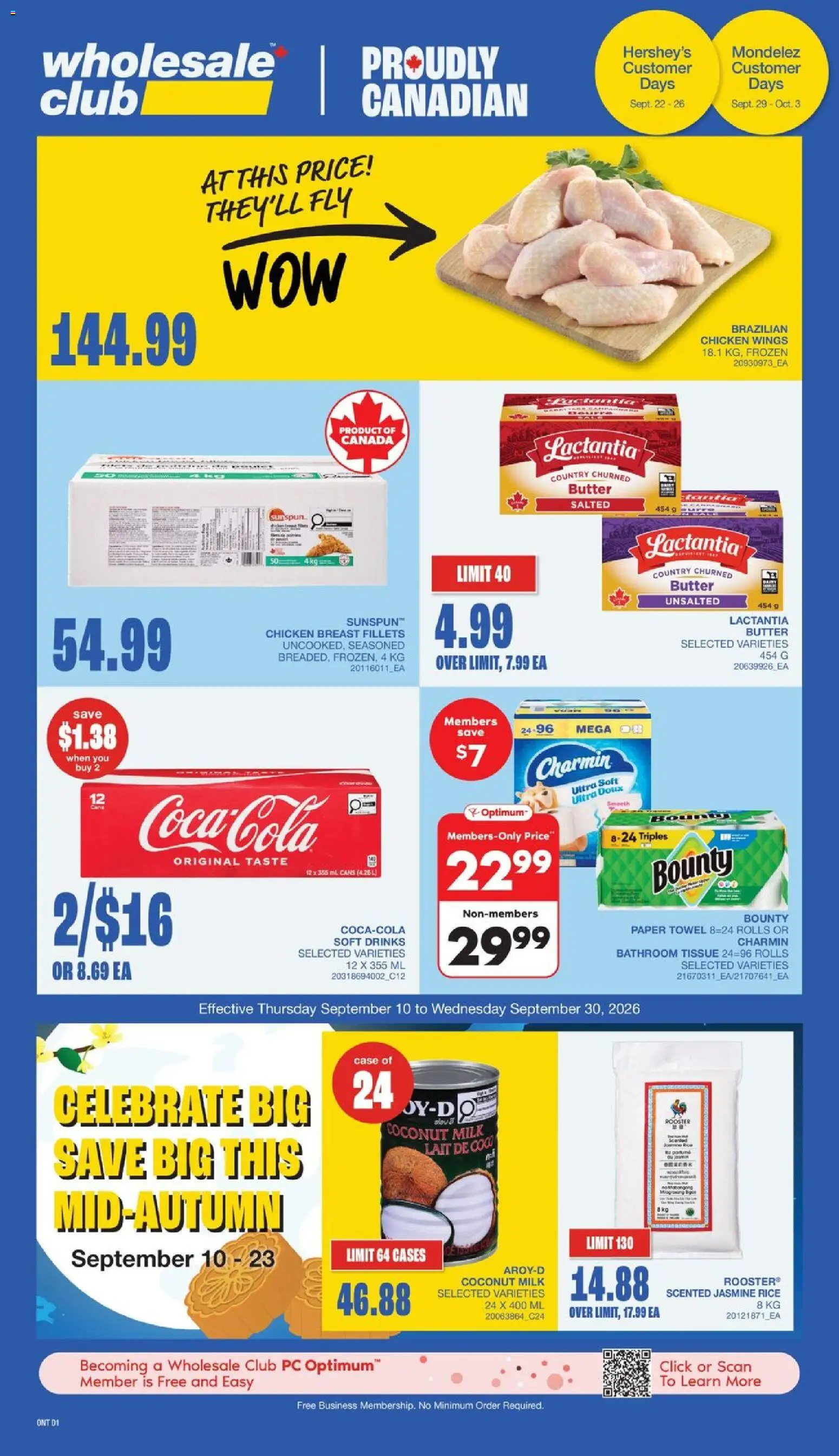 Wholesale Club flyer valid from Sep 10, 2026 | Page: 5 | Products: Coconut milk, Case, Jasmine rice, Chicken