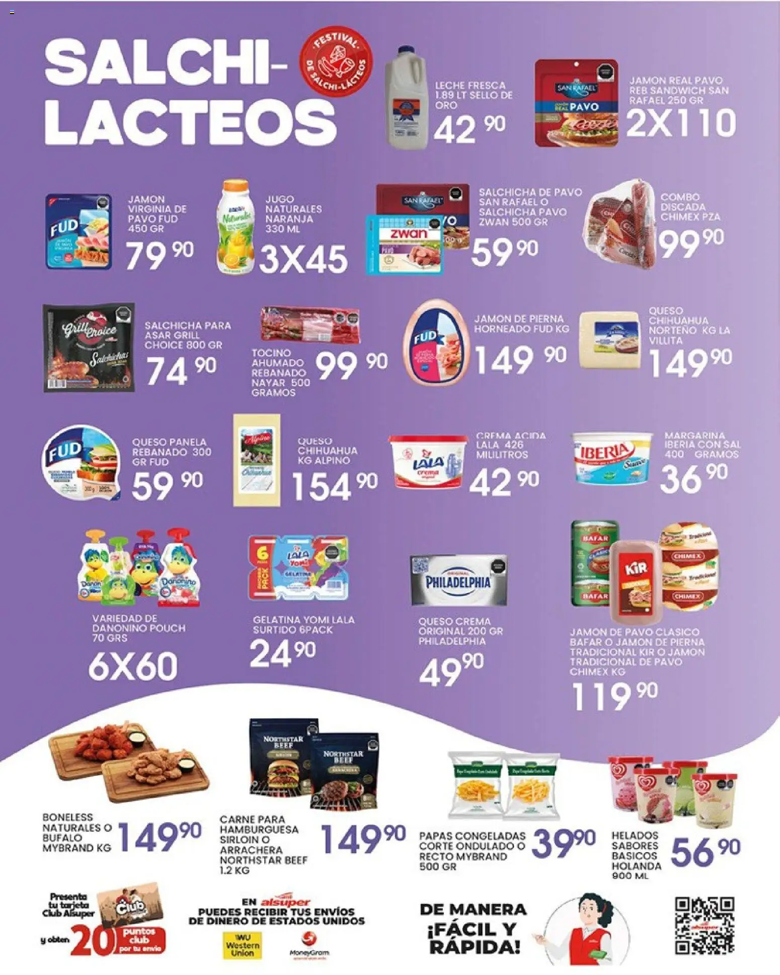 Nuevas ofertas de Alsuper válidas en toda la República Mexicana desde el 17.04.2026. ¡Encuentra las mejores ofertas en Alsuper folleto Chihuahua-Ciudad! | Página: 3 | Productos: Gelatina, Tocino, Leche, Jamón