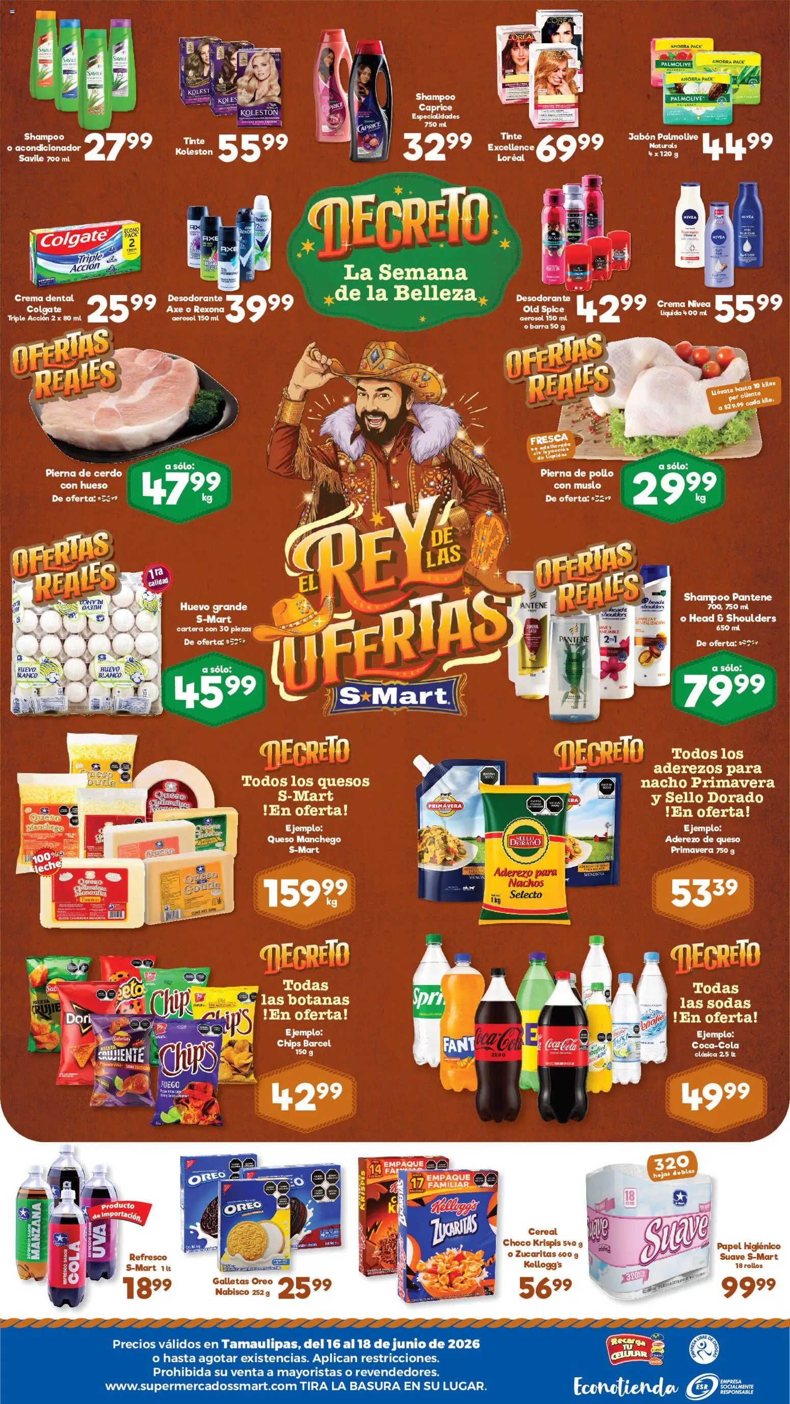 Nuevas ofertas de S-Mart válidas en toda la República Mexicana desde el 16.06.2026. ¡Encuentra las mejores ofertas en S-Mart folleto Matamoros! | Página: 2 | Productos: Pollo, Manzana, Leche, Barra