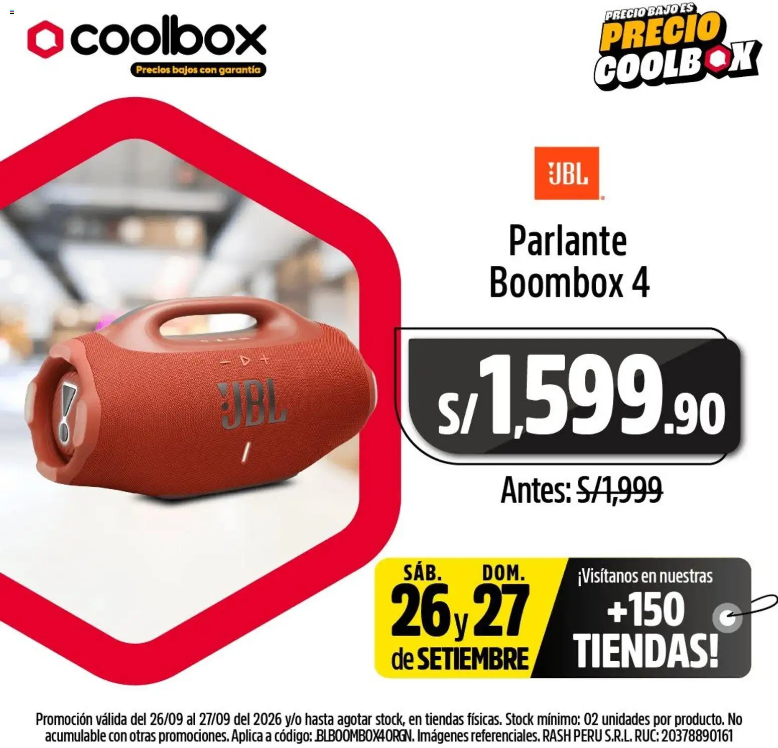 Catálogo Coolbox válido desde 26/09/2026 | Página: 4 | Productos: Bajo, Parlante