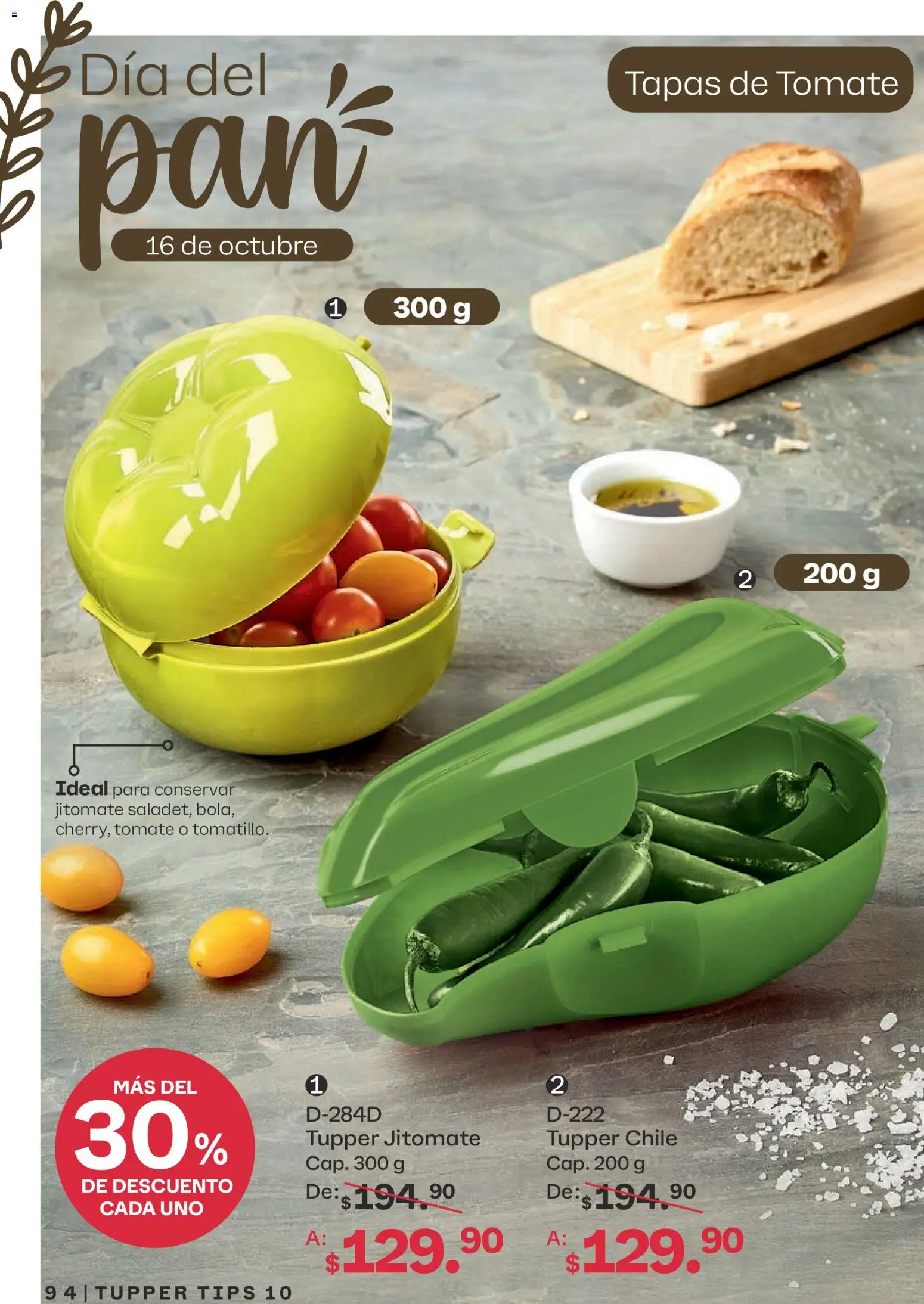 Nuevas ofertas de Tupperware válidas en toda la República Mexicana desde el 07/09/2026. ¡Encuentra las mejores ofertas en Tupperware catálogo! | Página: 94 | Productos: Chile, Tomate, Tupper