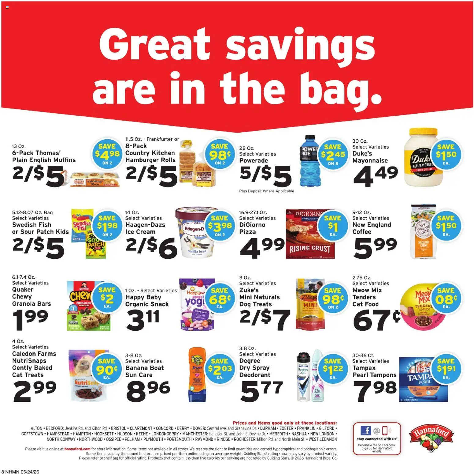 Hannaford Weekly Ad - valid from 24.05.2026 | Page: 12 | Products: Cat Food, Coffee, Fish, Mayonnaise