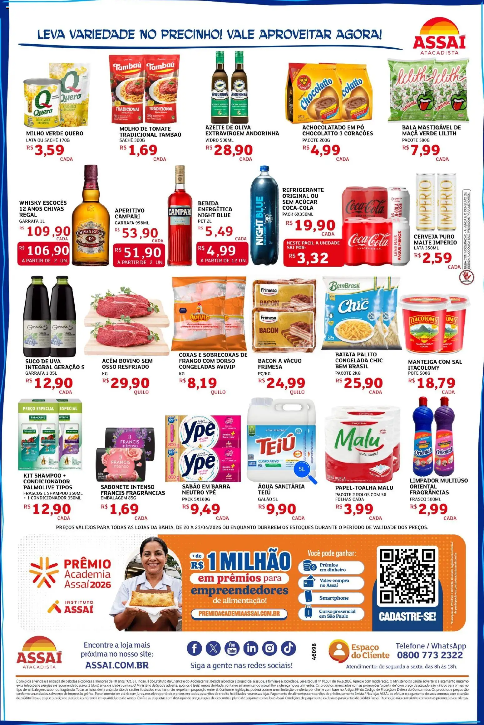 Assaí Atacadista Folheto - válido de 20.04.2026 | Página: 2 | Produtos: Acém, Suco, Sabonete, Açúcar