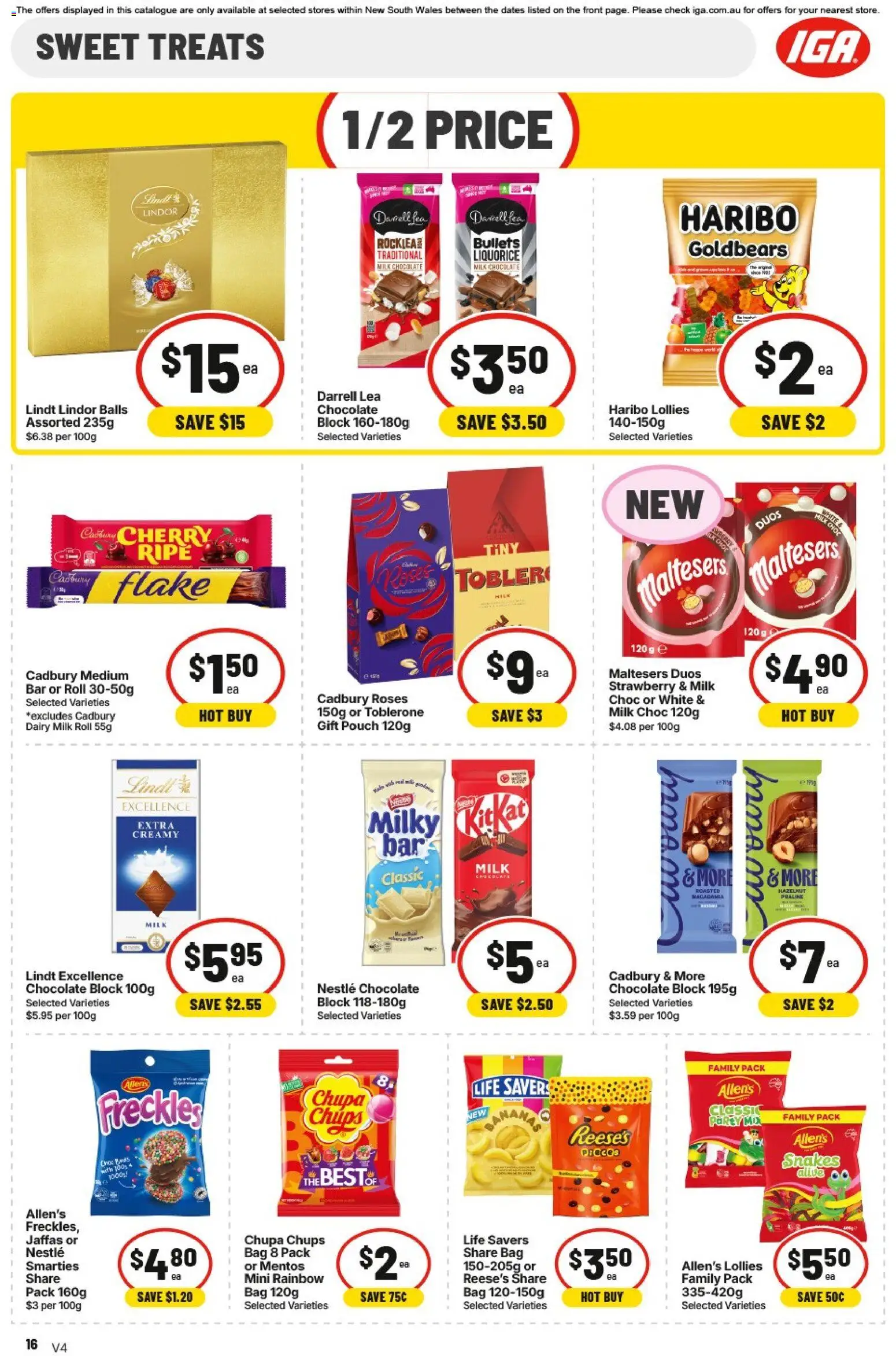 IGA catalogue - valid from 26/08/2026 | Page: 14 | Products: Dairy, Chocolate, Lindor balls, Lindt