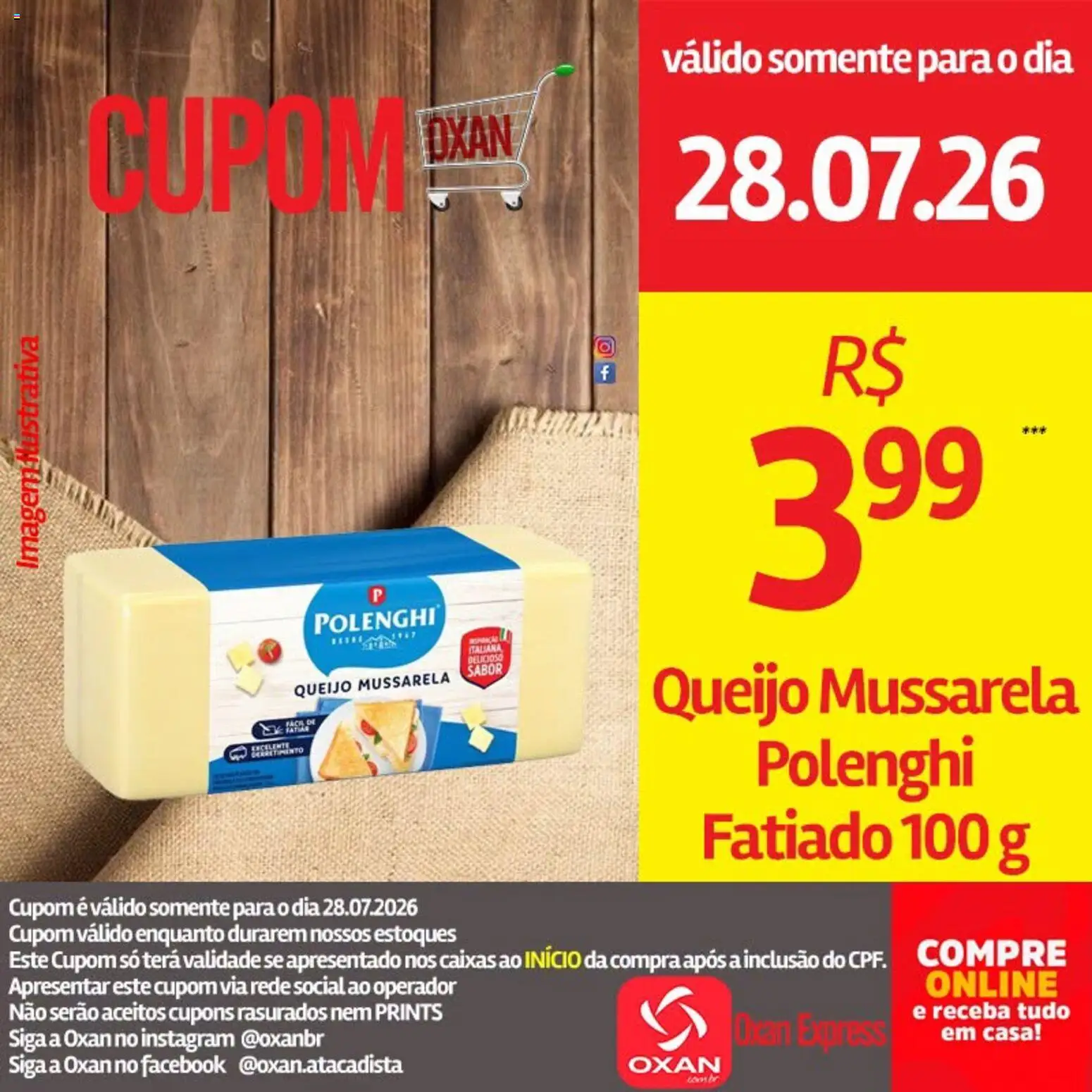 Oxan Atacadista Folheto - válido de 28/07/2026 | Página: 5 | Produtos: Queijo, Mussarela