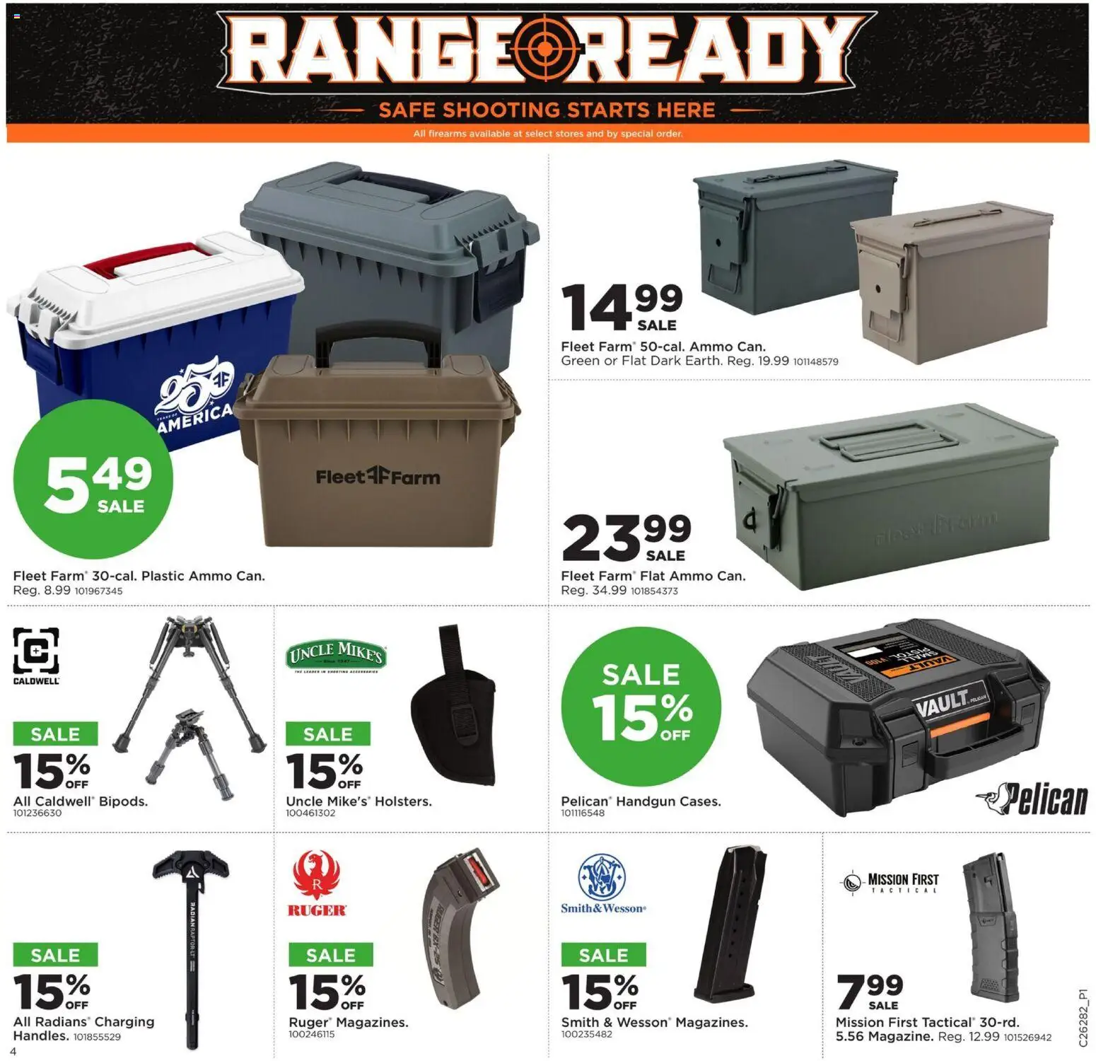 Mills Fleet Farm Weekly Ad - valid from 07/06/2026 | Page: 4 | Products: Safe, Ammo, Handgun