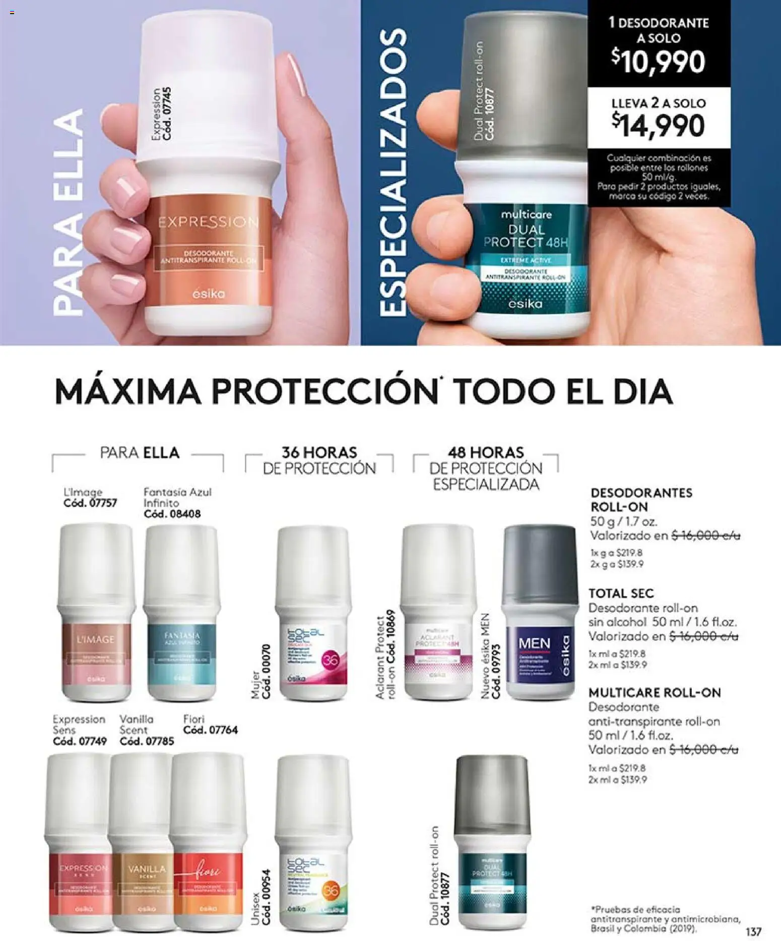Ésika revista - valida desde el 17/07/2026 | Página: 137 | Productos: Combinación, Desodorante, Antitranspirante, Tintura