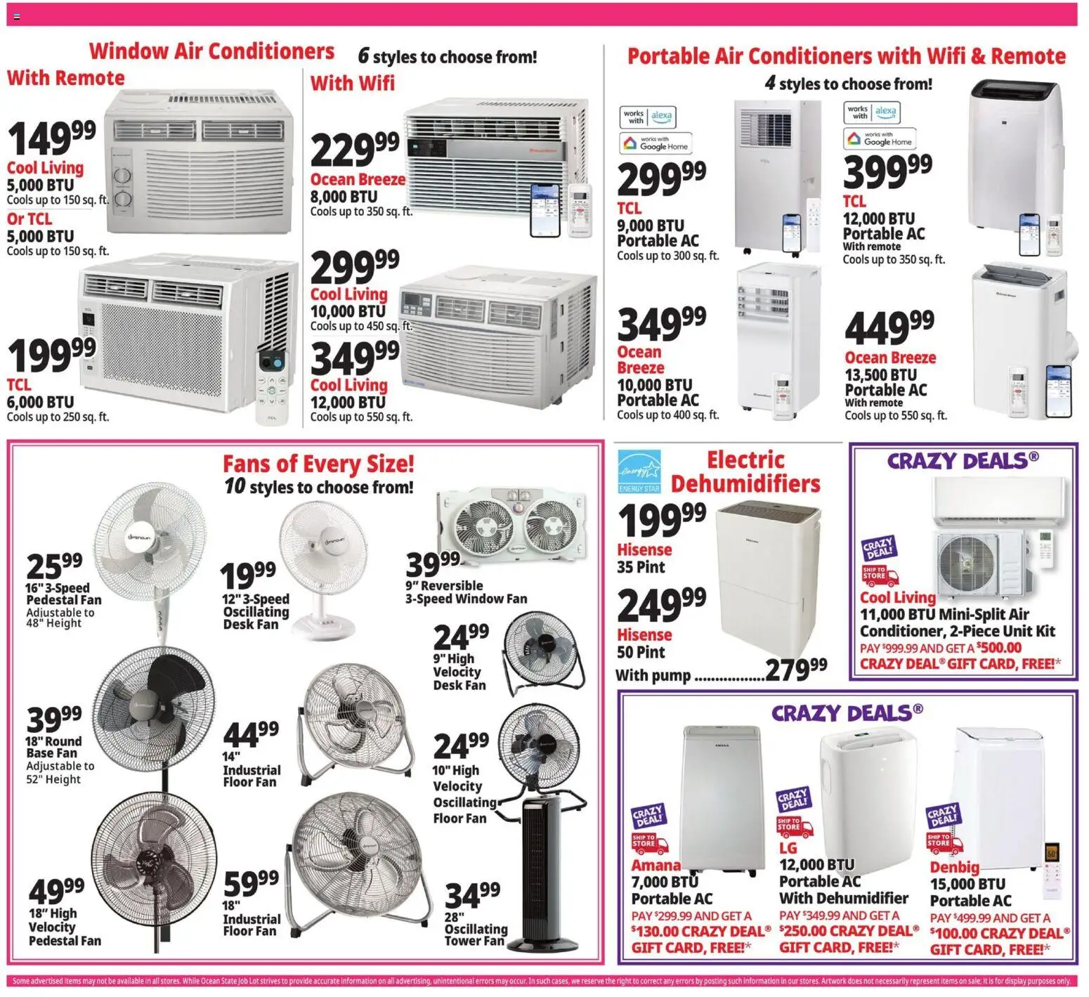 Ocean State Job Lot Weekly Ad - valid from 18.06.2026 | Page: 3 | Products: Pump, Desk, Dehumidifier, Fan