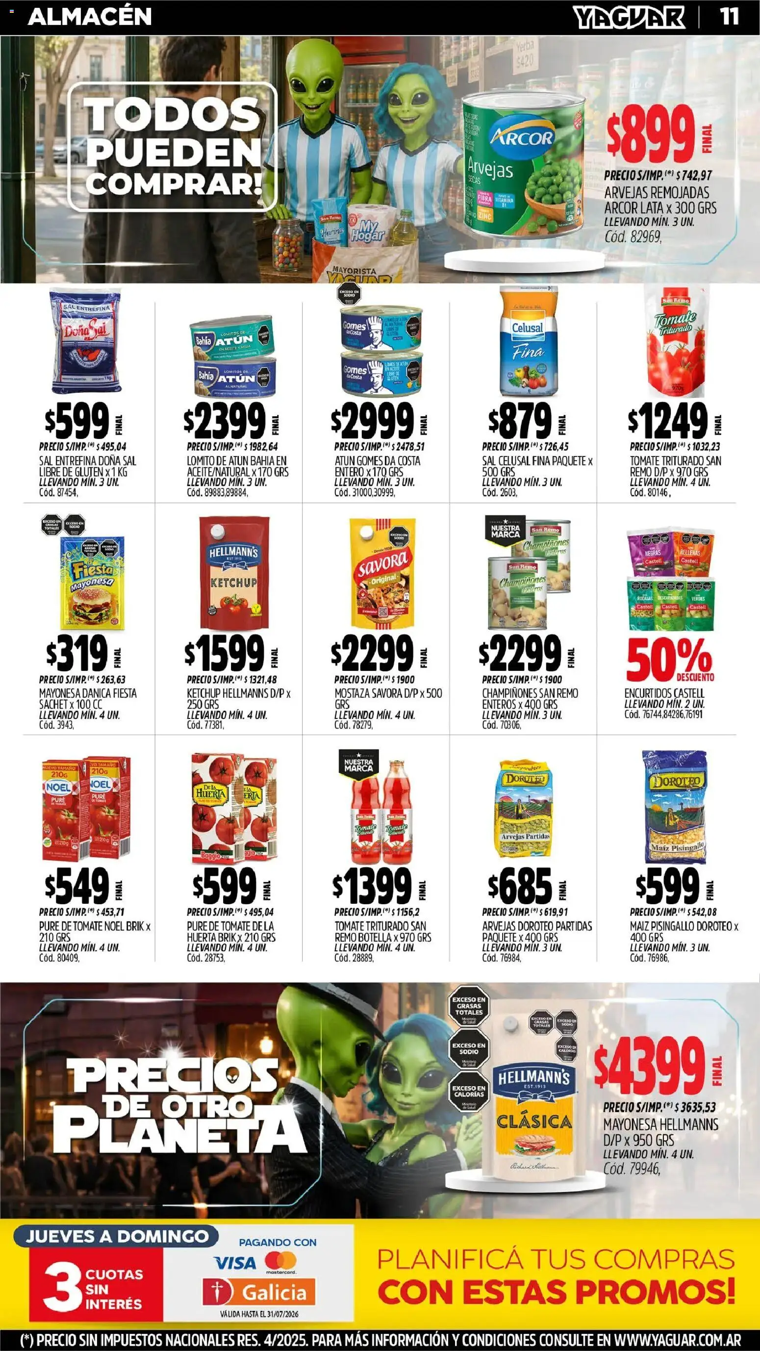 Yaguar - Oferta Semanal Chaco │ válido desde el 29/06/2026 | Página: 11 | Productos: Botella, Ketchup, Arvejas, Pure de Tomate