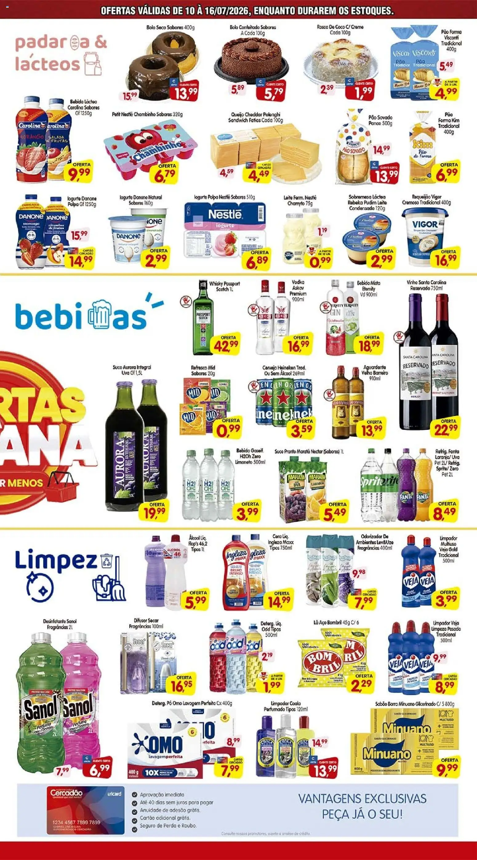 Cercadão Folheto - válido de 14/07/2026 | Página: 3 | Produtos: Vinho santa carolina, Cerveja Heineken, Salada, Bebida