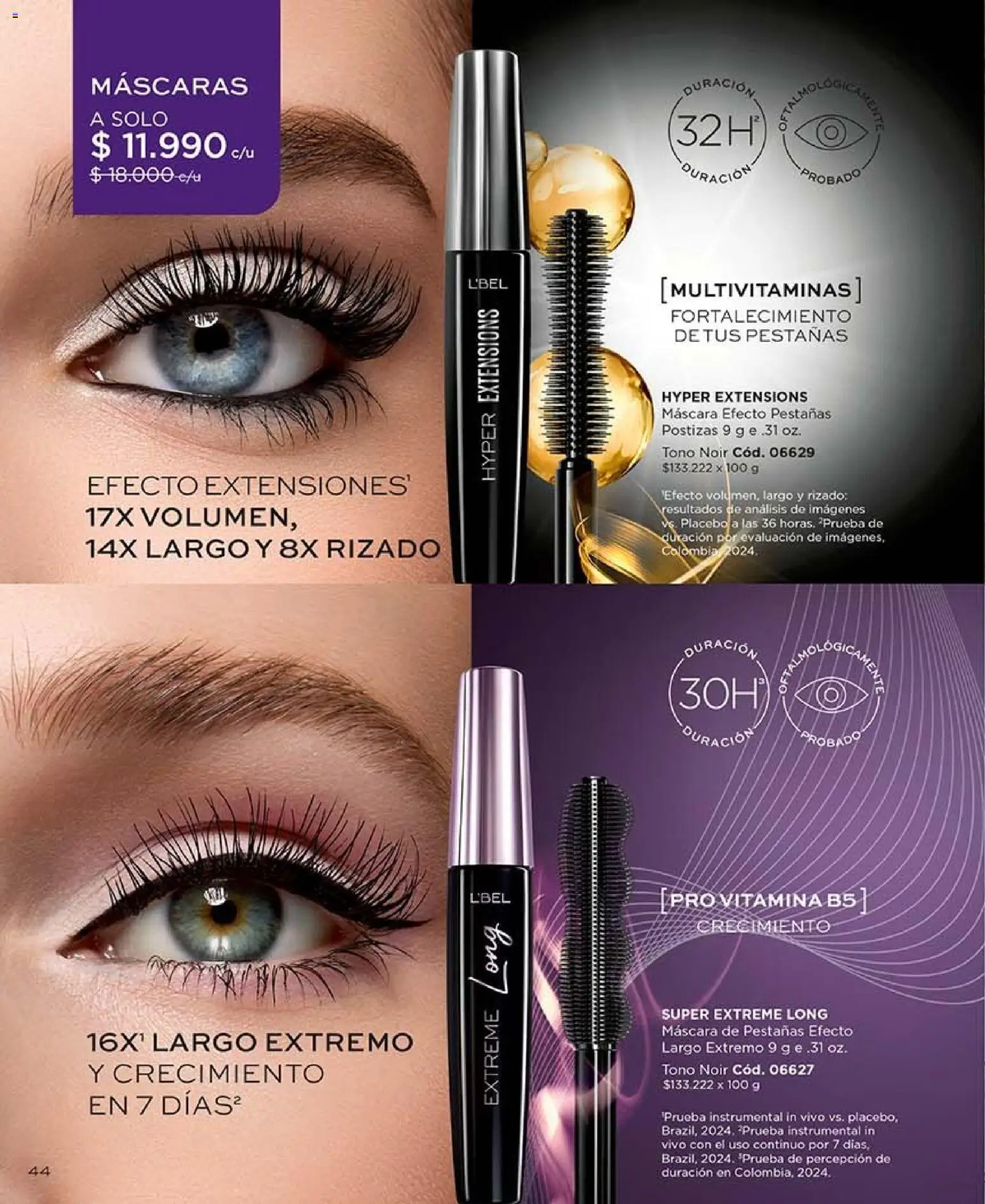 Catálogo L'Bel Campaña 16 │ válido desde el 28.09.2026 | Página: 44 | Productos: Máscara, Pestañas postizas