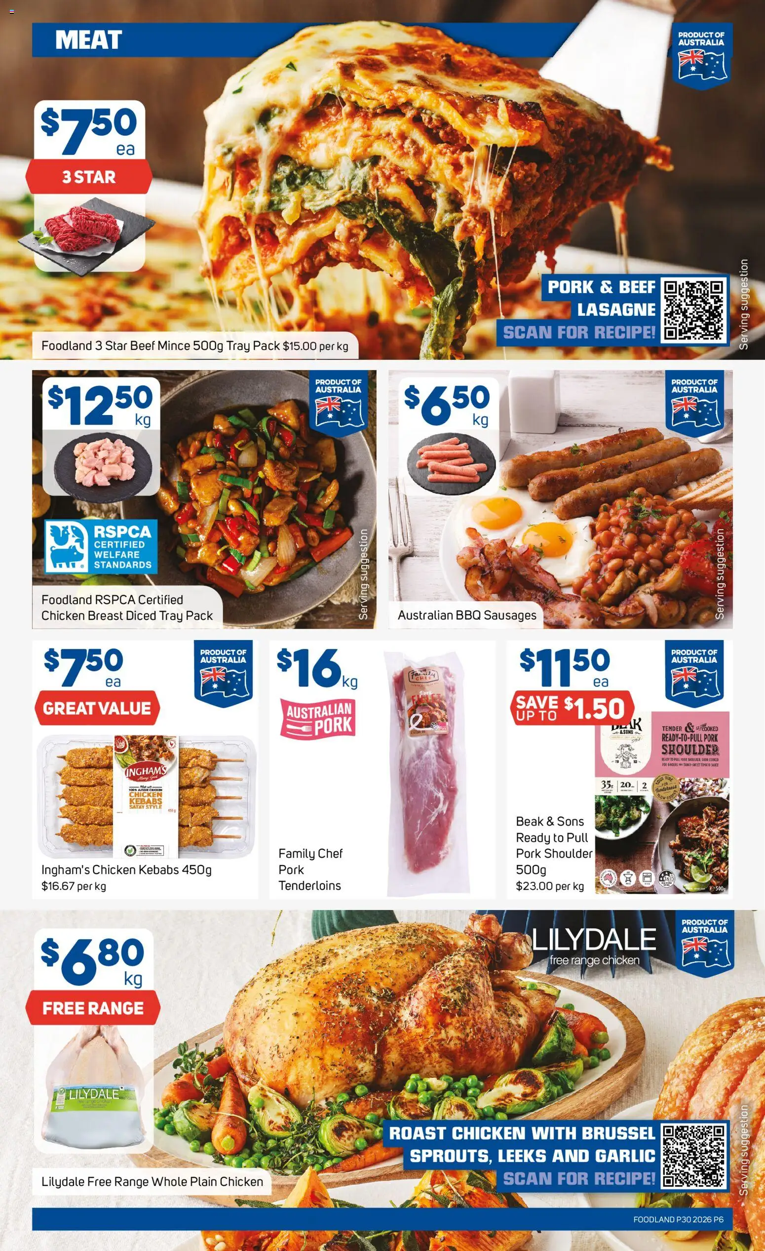 Foodland catalogue - valid from 22/07/2026 | Page: 6 | Products: Chicken, Pork, Beef, Sauce