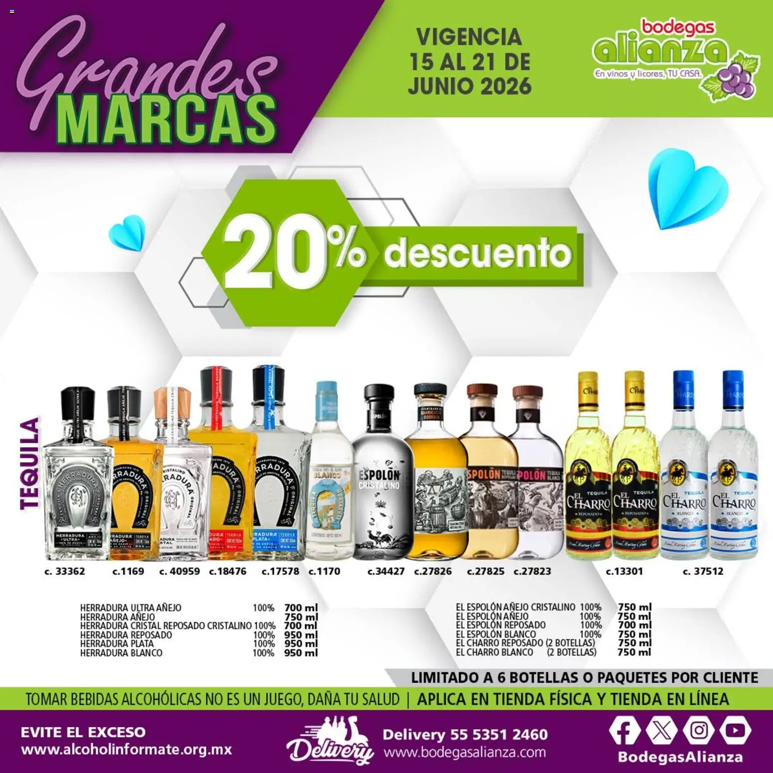 Nuevas ofertas de Bodegas Alianza válidas en toda la República Mexicana desde el 15.06.2026. ¡Encuentra las mejores ofertas en Bodegas Alianza catálogo Grandes Marcas! | Página: 6 | Productos: Tequila