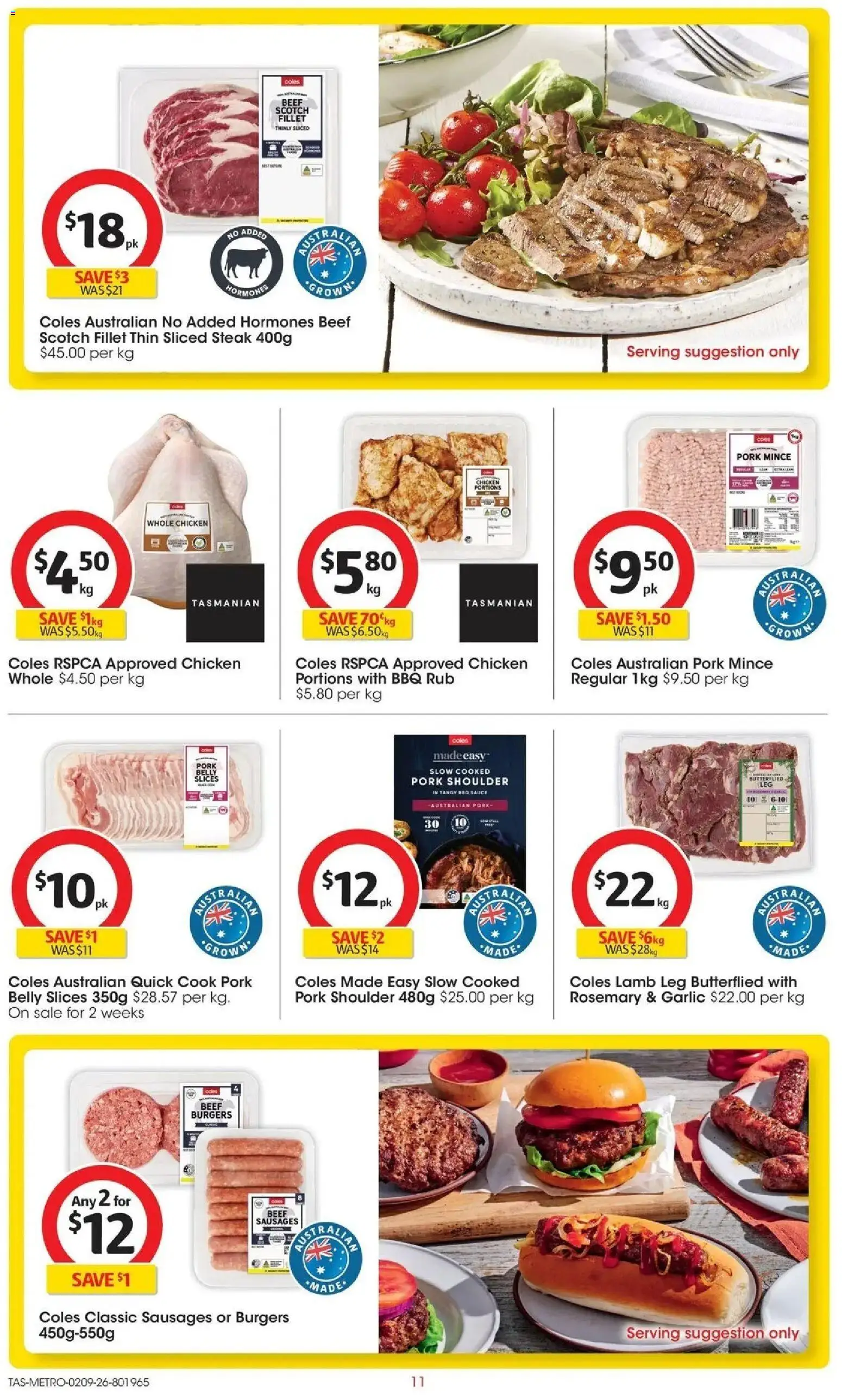 Coles catalogue - valid from 02/09/2026 | Page: 11 | Products: Burgers, Beef, Pork belly, Garlic