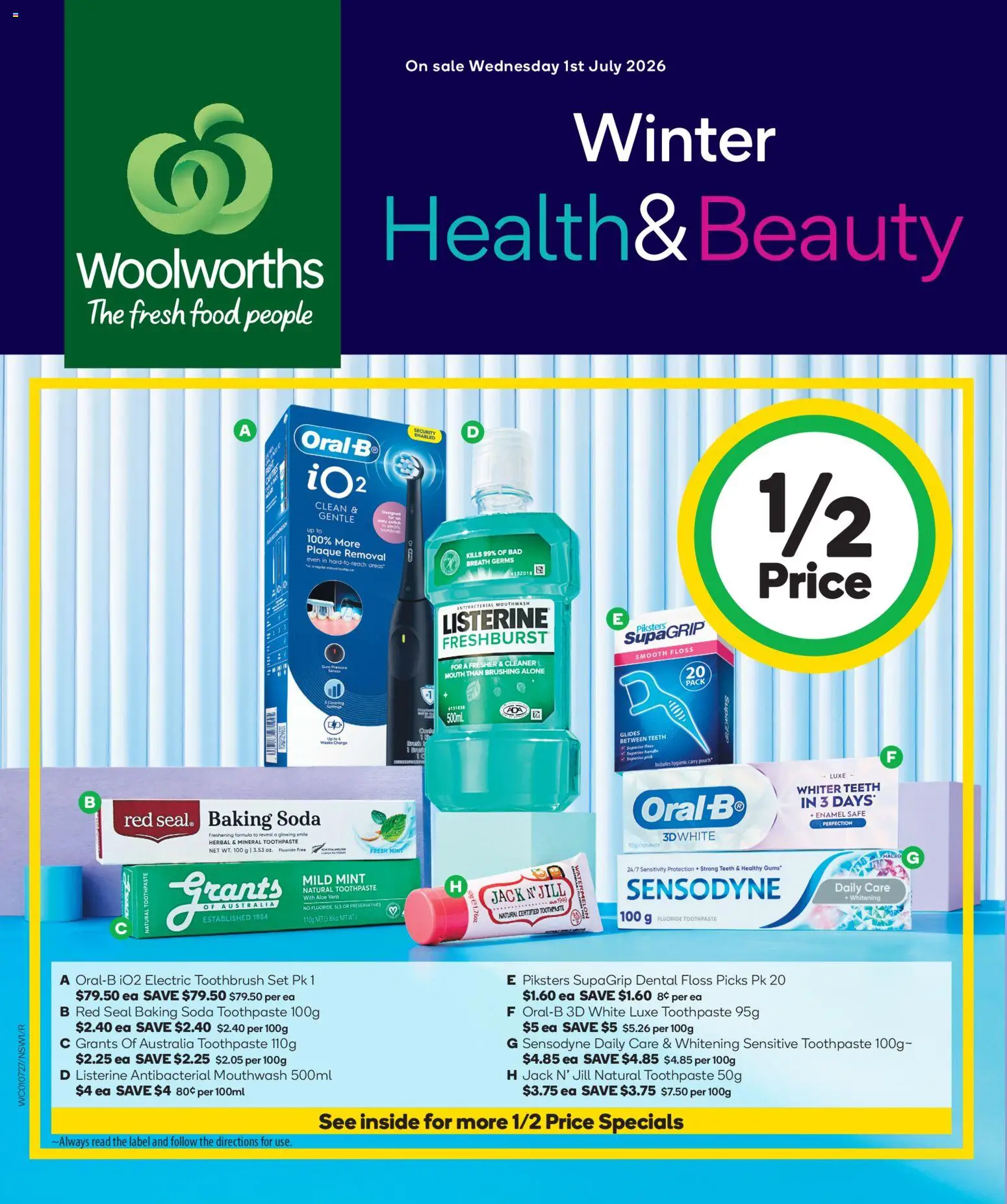 Woolworths catalogue - valid from 01/07/2026 | Page: 1 | Products: Baking soda, Cleaner, Safe, Electric toothbrush
