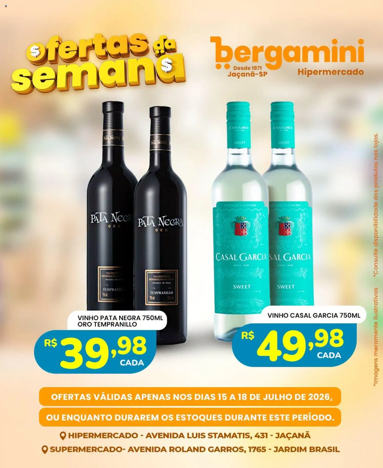 Supermercado Bergamini Folheto - válido de 15/07/2026 | Página: 21 | Produtos: Vinho, Sal