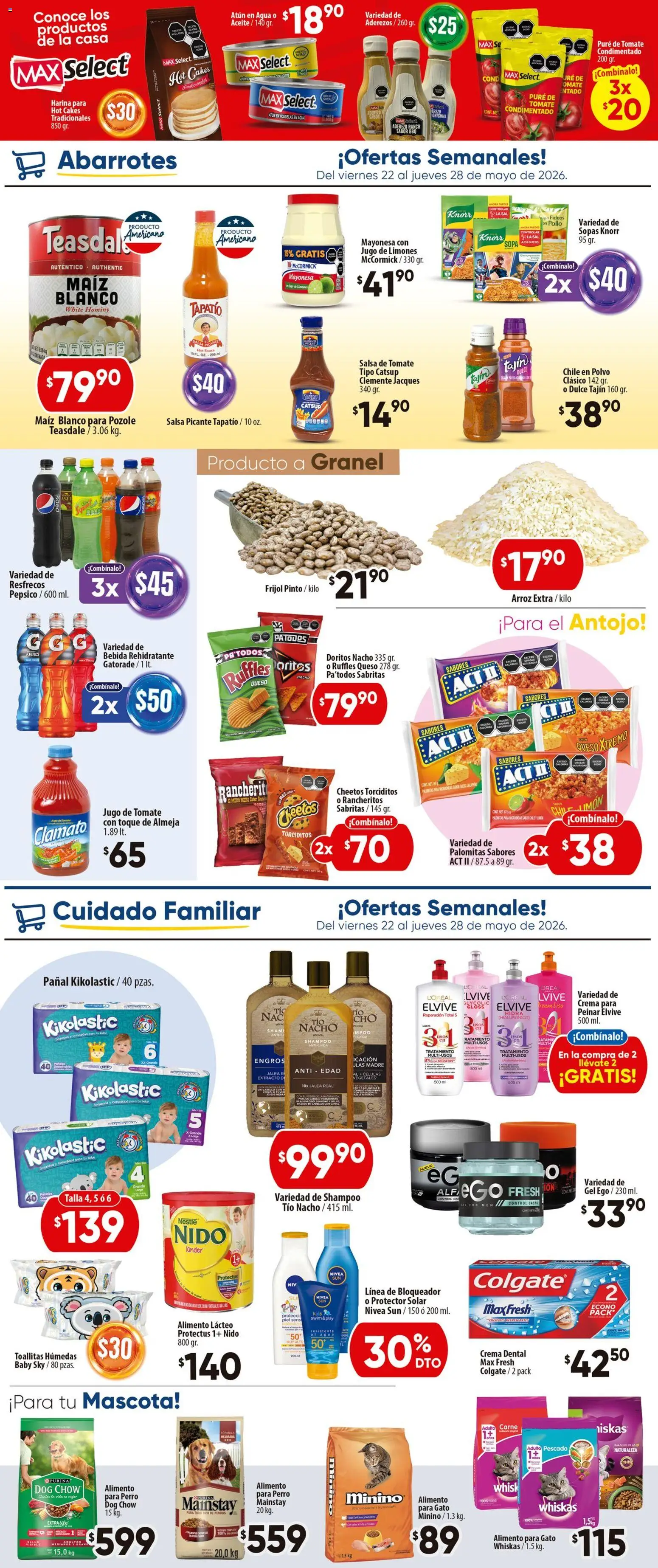 Nuevas ofertas de Calimax válidas en toda la República Mexicana desde el 22.05.2026. ¡Encuentra las mejores ofertas en Calimax folleto Mexicali y SLRC! | Página: 5 | Productos: Aderezo, Agua, Queso, Jugo