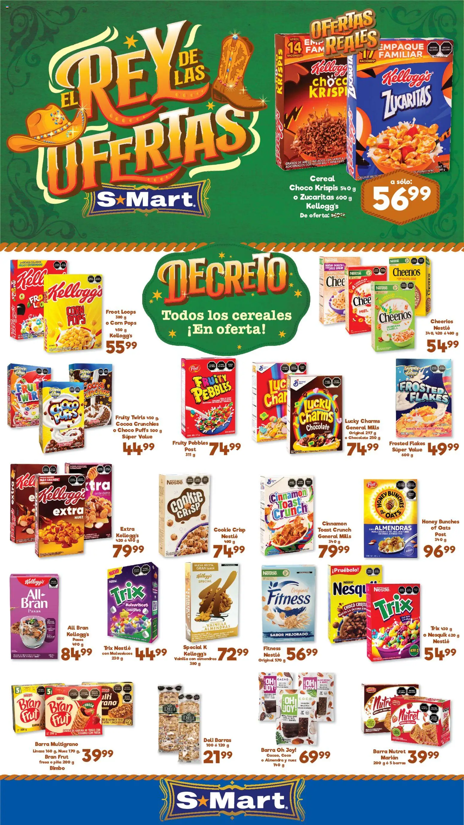 Nuevas ofertas de S-Mart válidas en toda la República Mexicana desde el 21/07/2026. ¡Encuentra las mejores ofertas en S-Mart folleto Ofertas de feria Monterrey! | Página: 1 | Productos: Almendras, Manzana, Arroz, Hojuelas