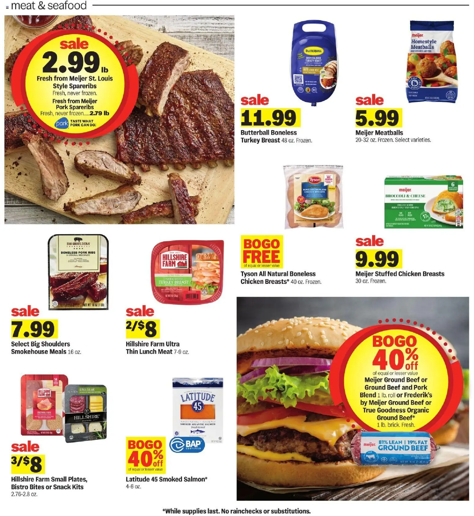 Meijer Weekly Ad - valid from 09/09/2026 | Page: 5 | Products: Turkey, Chicken, Sauce, Seafood