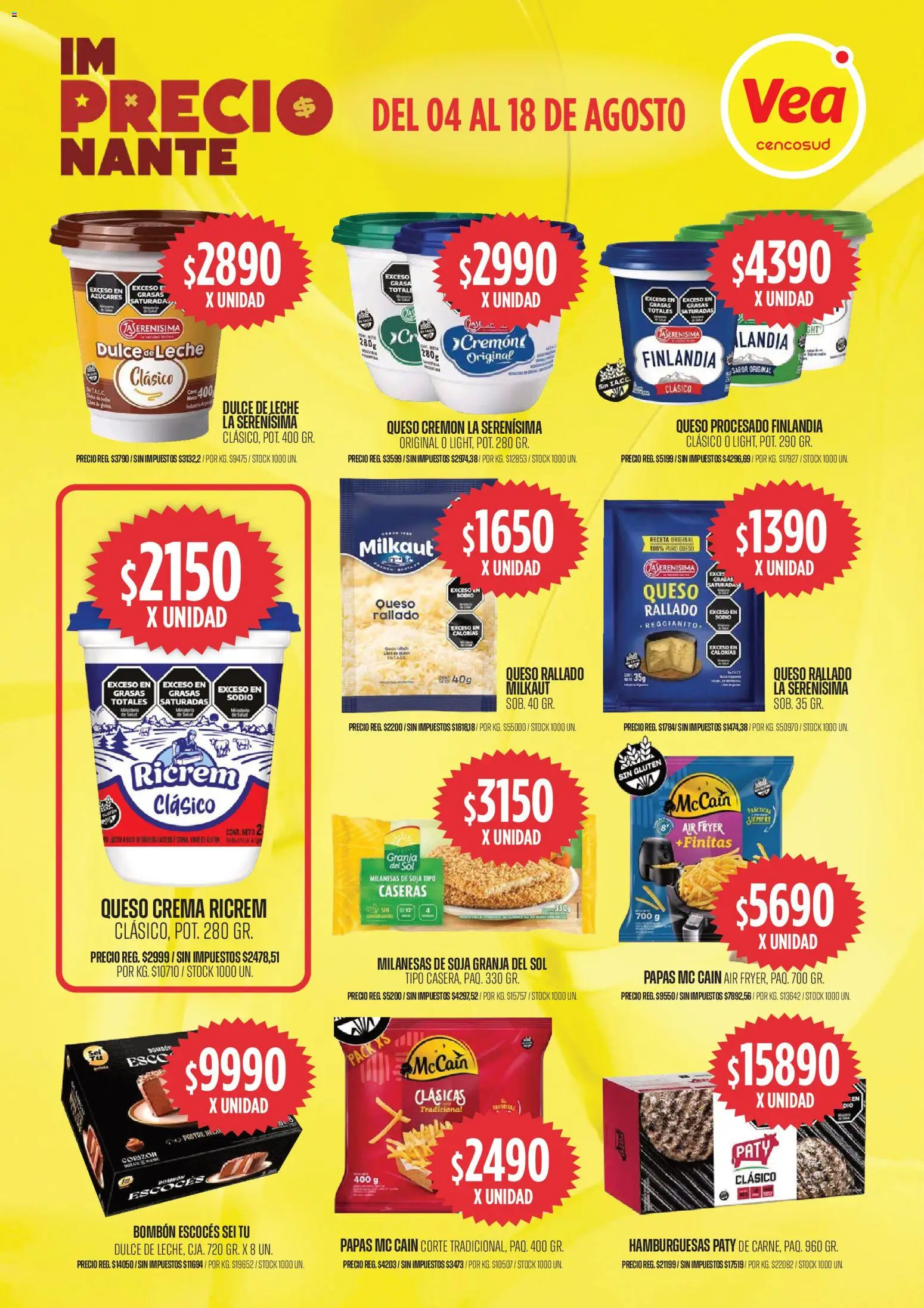 Vea ofertas │ válido desde el 04/08/2026 | Página: 12 | Productos: Dulce de leche, Queso crema, Leche, Crema