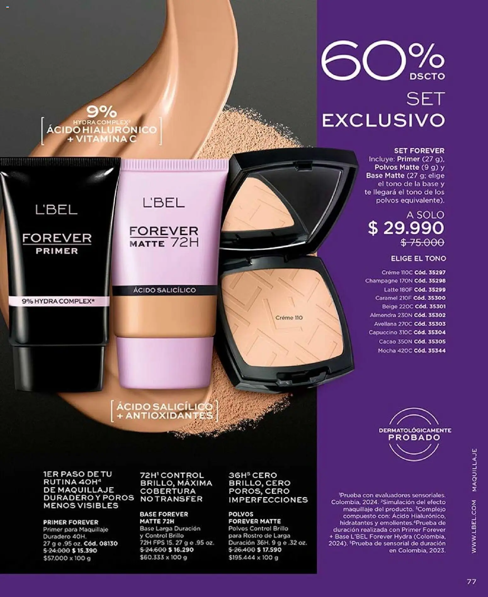 Catálogo L'Bel Campaña 11 │ válido desde el 15.06.2026 | Página: 77 | Productos: Almendra, Maquillaje, Base, Té