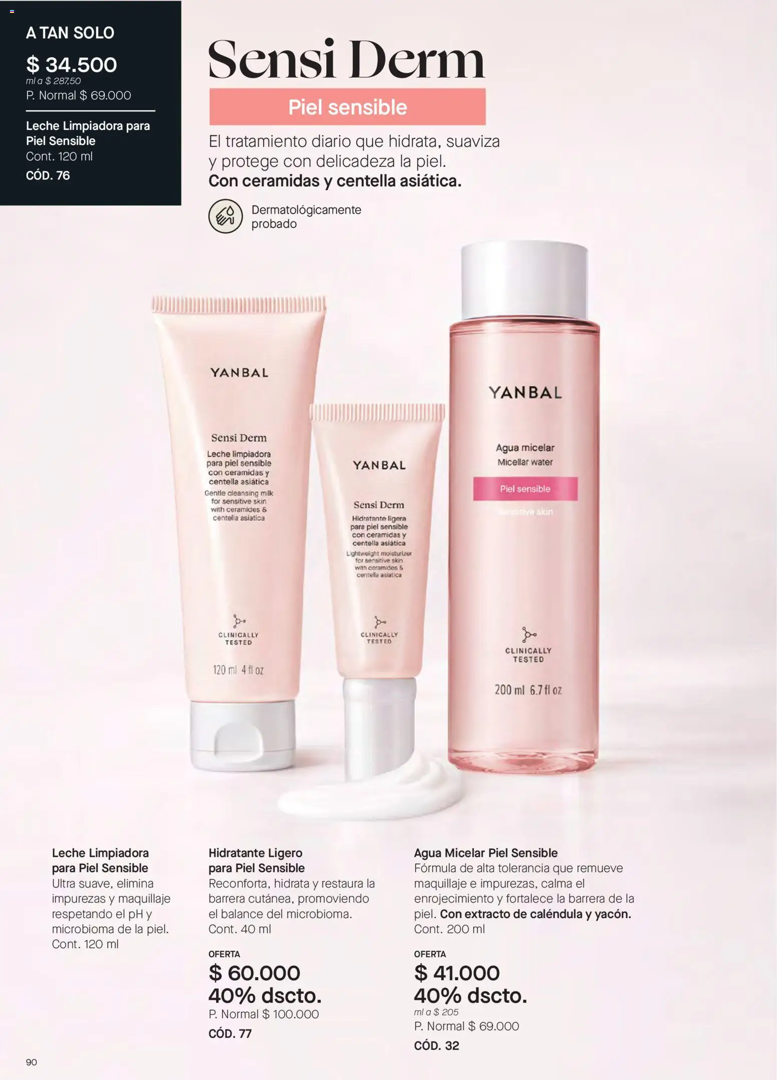 Yanbal revista - valida desde el 18/07/2026 | Página: 90 | Productos: Agua, Agua micelar, Maquillaje, Leche
