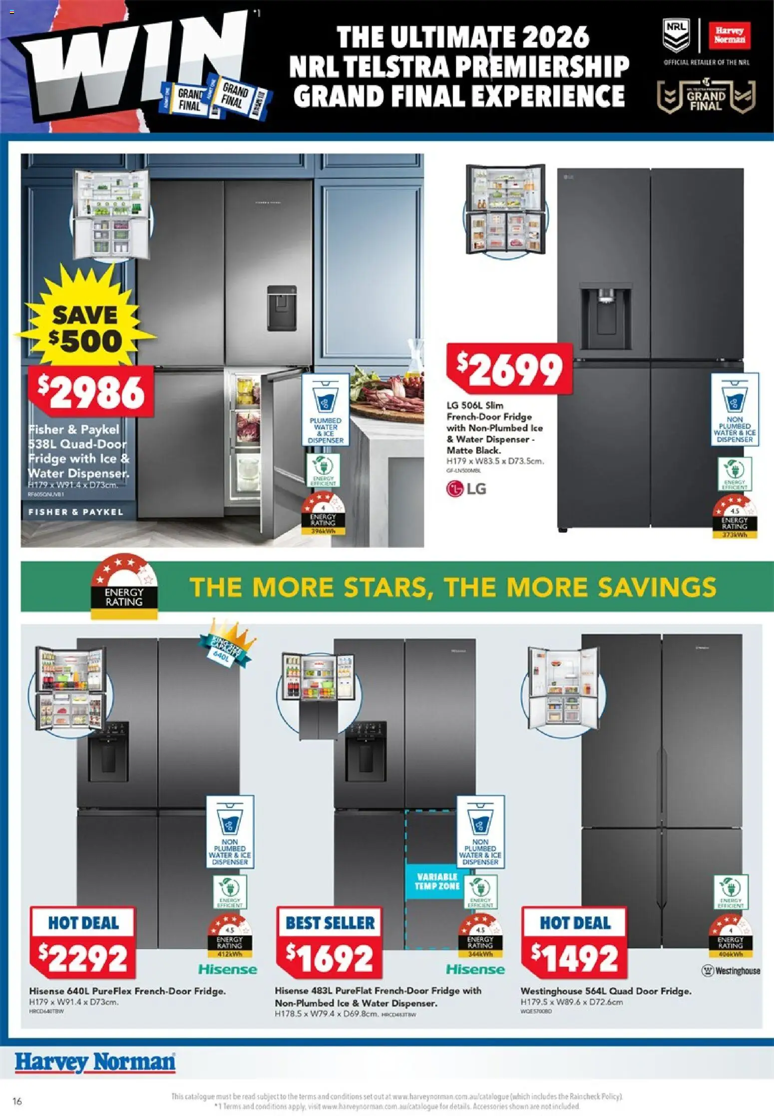 Harvey Norman catalogue - valid from 10/09/2026 | Page: 16 | Products: Door, Water, Ice, Fridge