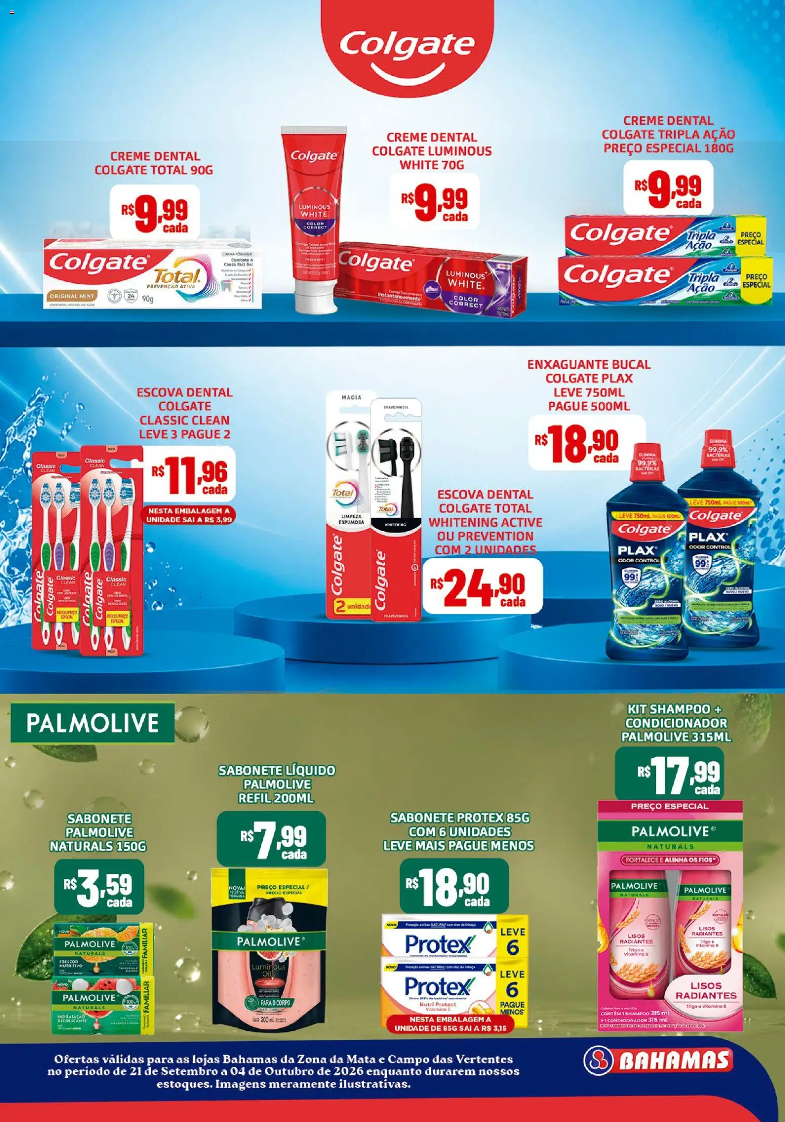 Bahamas Supermercados Folheto - válido de 21/09/2026 | Página: 11 | Produtos: Escova, Creme, Sabonete, Sabonete líquido