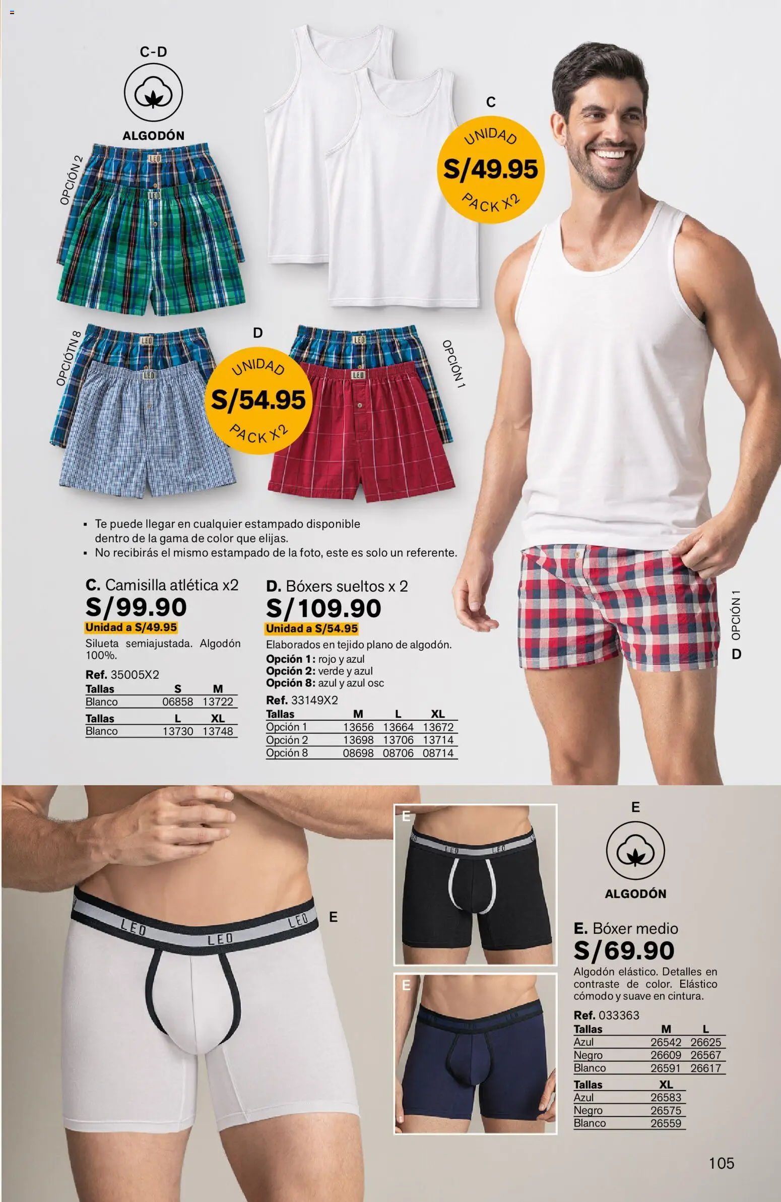 Catálogo Leonisa válido desde 25/06/2026 | Página: 105 | Productos: Té, Boxers