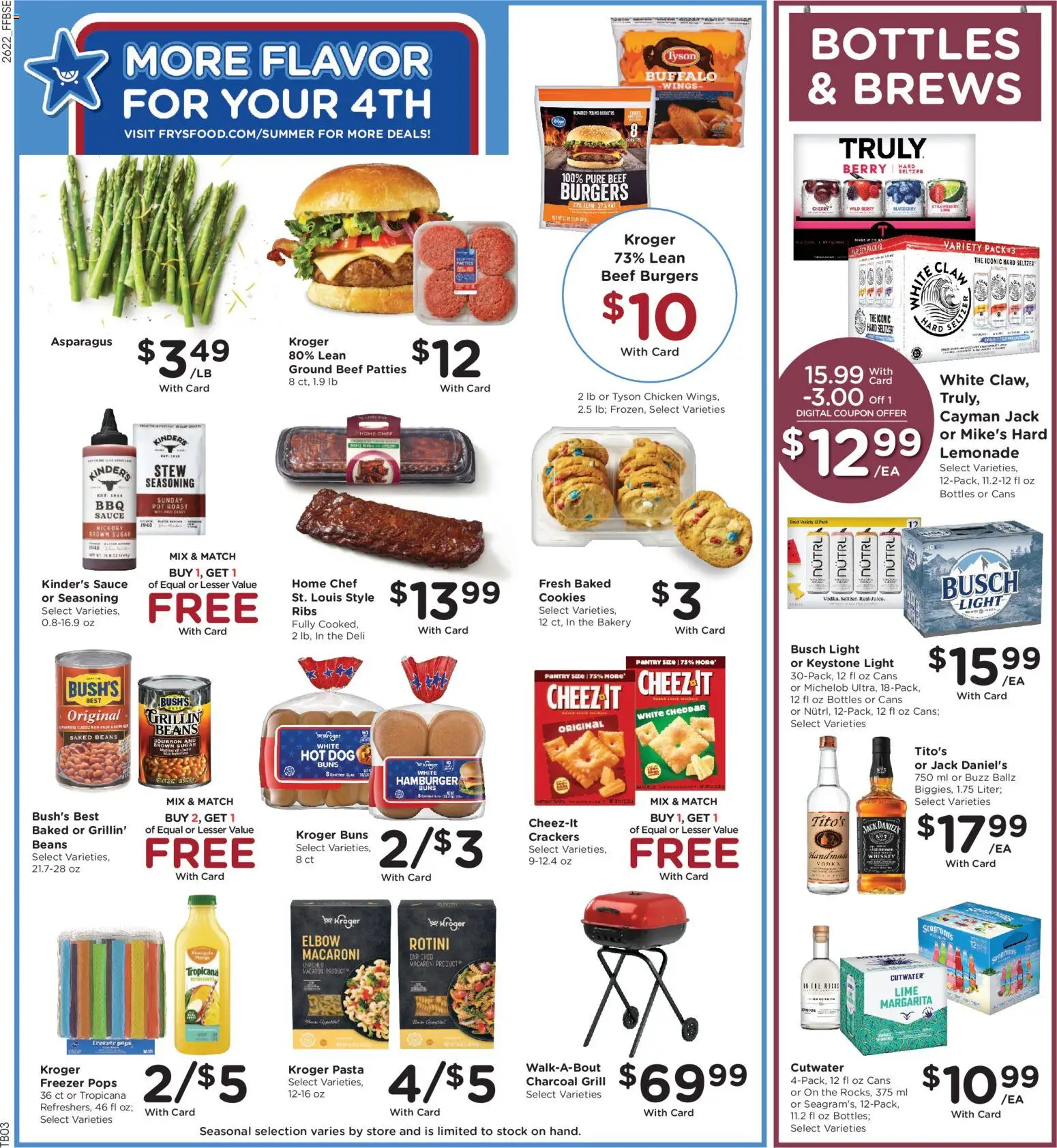 Fry's Food Weekly Ad - valid from 07/01/2026 | Page: 7 | Products: Asparagus, Beef, Vodka, Whiskey
