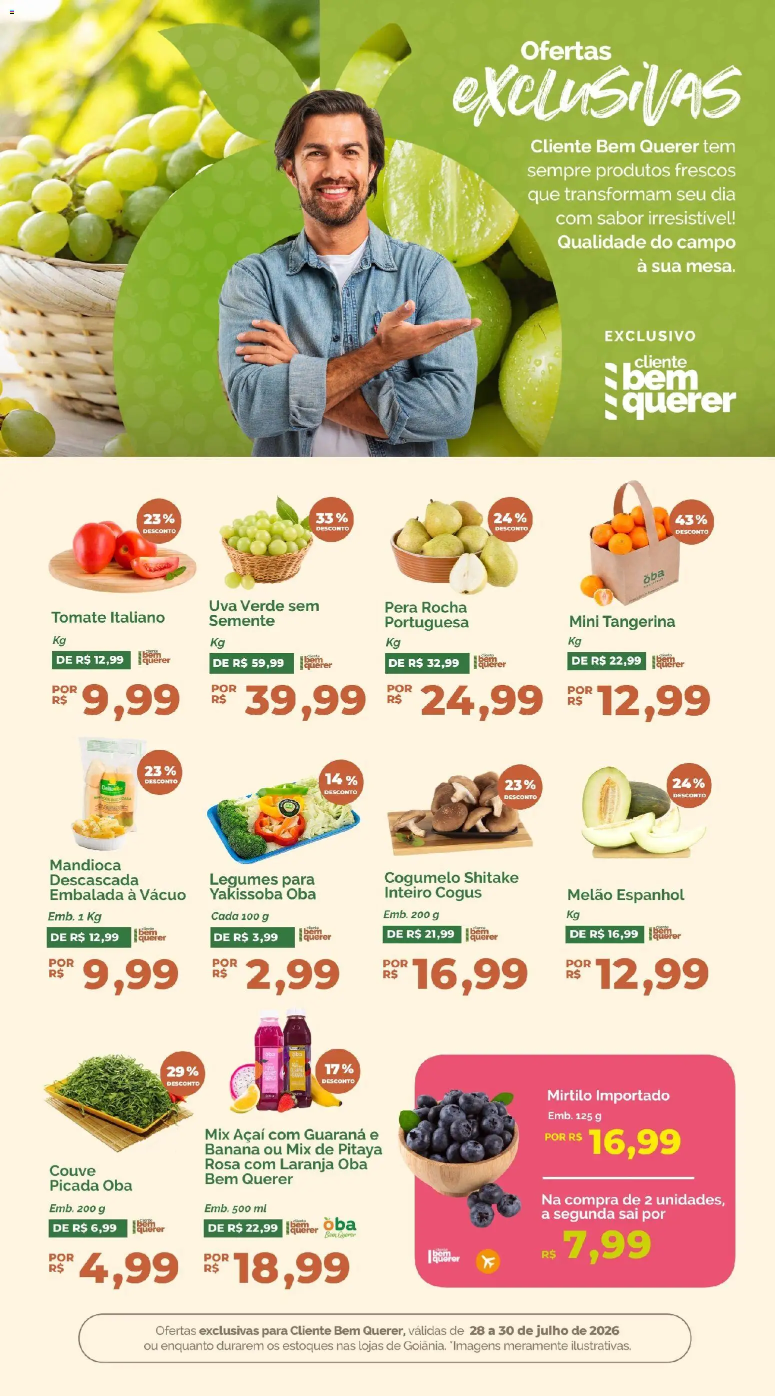 Oba Hortifruti Folheto - válido de 28/07/2026 | Página: 5 | Produtos: Melão, Pera, Guaraná, Couve