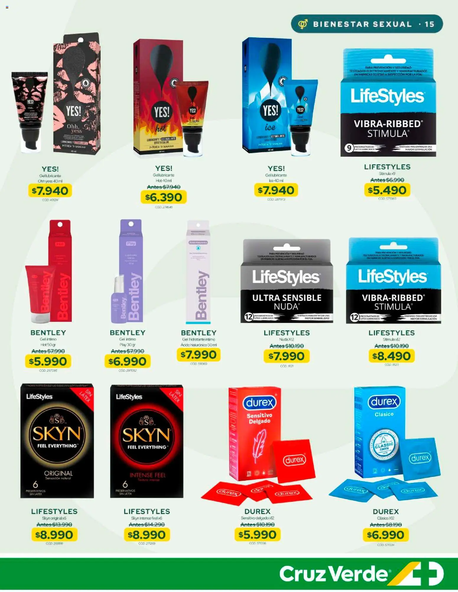 Cruz Verde Descuentos │ válido desde el 31.08.2026 | Página: 15 | Productos: Lubricante, Gel lubricante, Gel íntimo, Preservativos