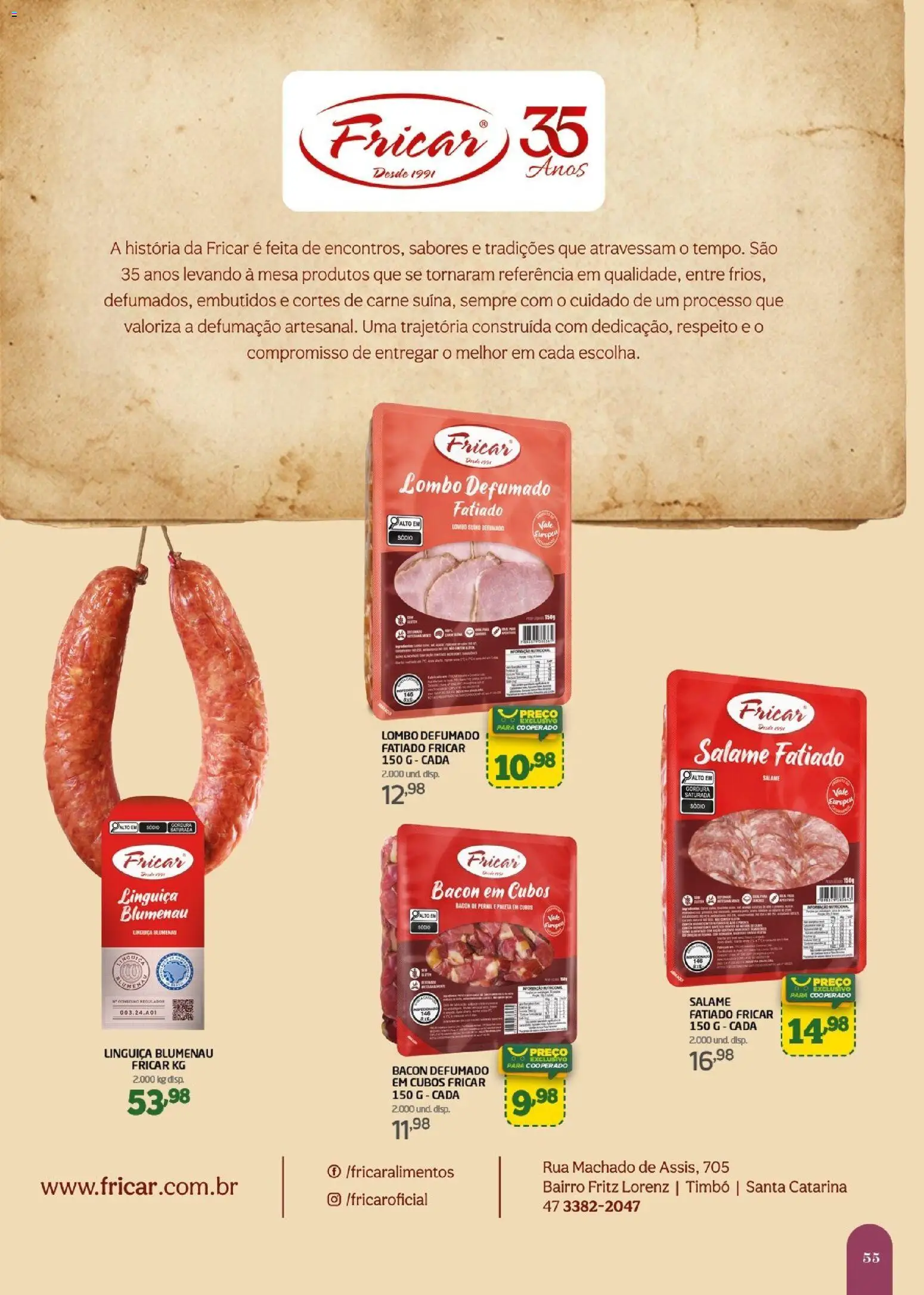 Cooper Folheto - válido de 27.05.2026 | Página: 55 | Produtos: Linguiça, Mesa, Lombo, Carne