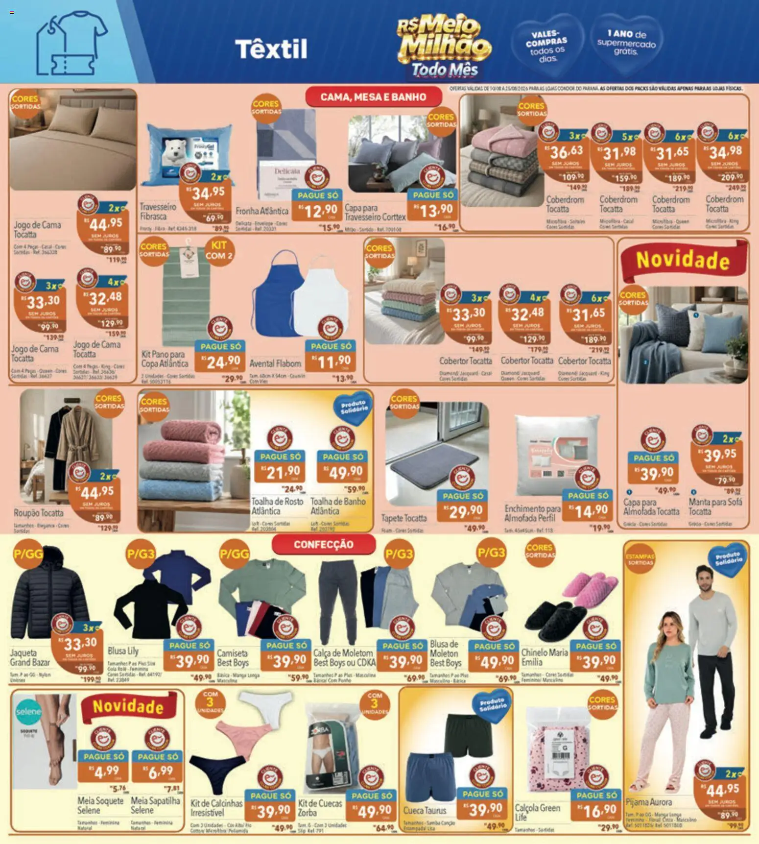 Supermercados Condor Folheto - válido de 10/08/2026 | Página: 24 | Produtos: Pijama, Pão, Manga, Roupão