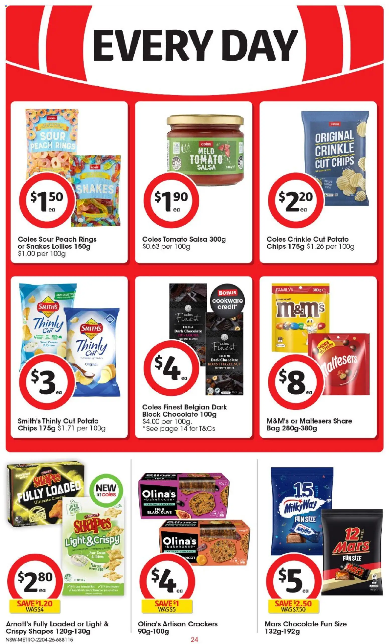 Coles catalogue - valid from 22.04.2026 | Page: 24 | Products: Crackers, Cookware, Cream, Oven
