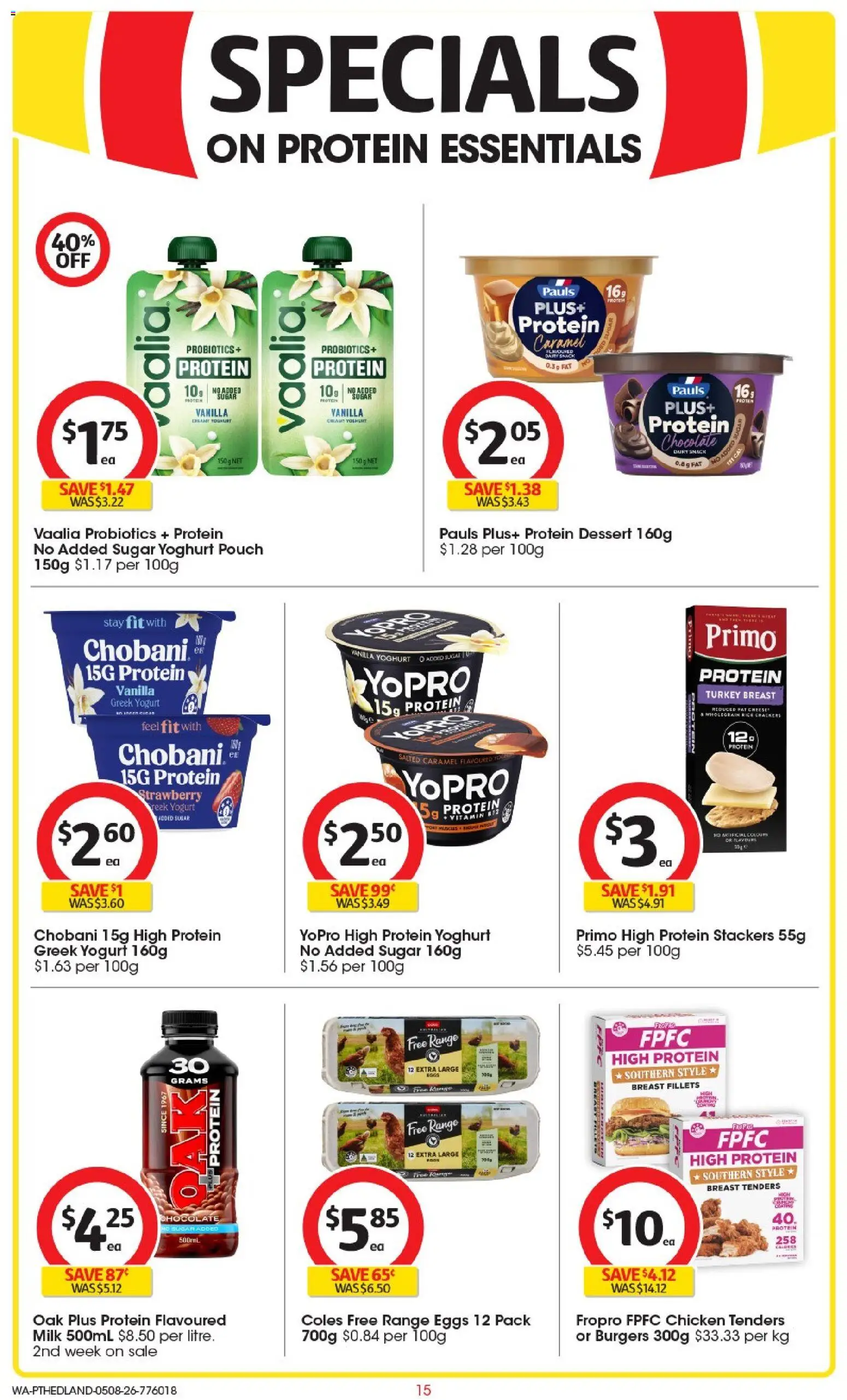 Coles catalogue - valid from 05/08/2026 | Page: 15 | Products: Milk, Yoghurt, Chicken, Turkey