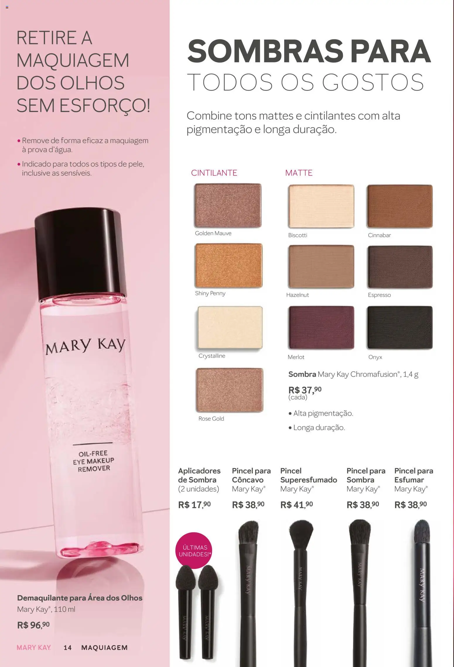 Mary Kay Folheto - válido de 01.01.2026 | Página: 14 | Produtos: Maquiagem, Pincel, Demaquilante