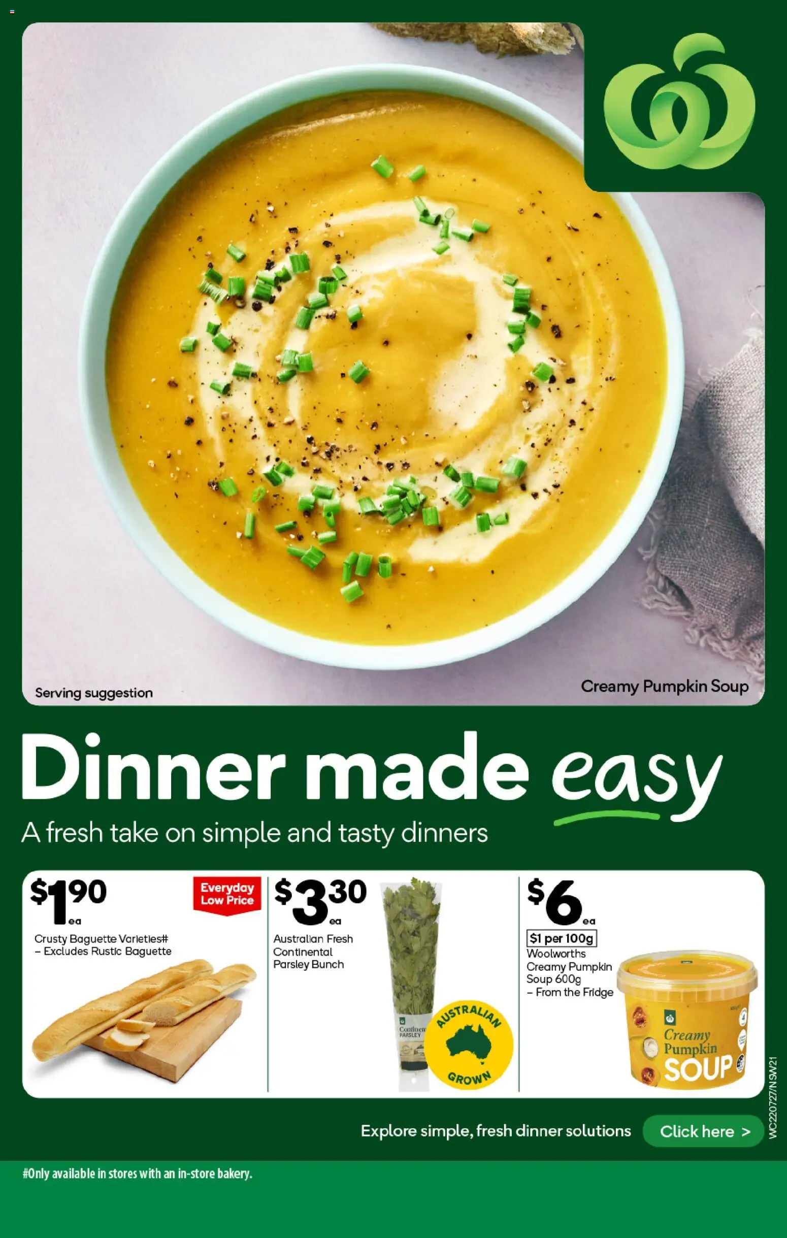 Woolworths catalogue - valid from 22/07/2026 | Page: 21 | Products: Soup, Pumpkin, Parsley, Fridge