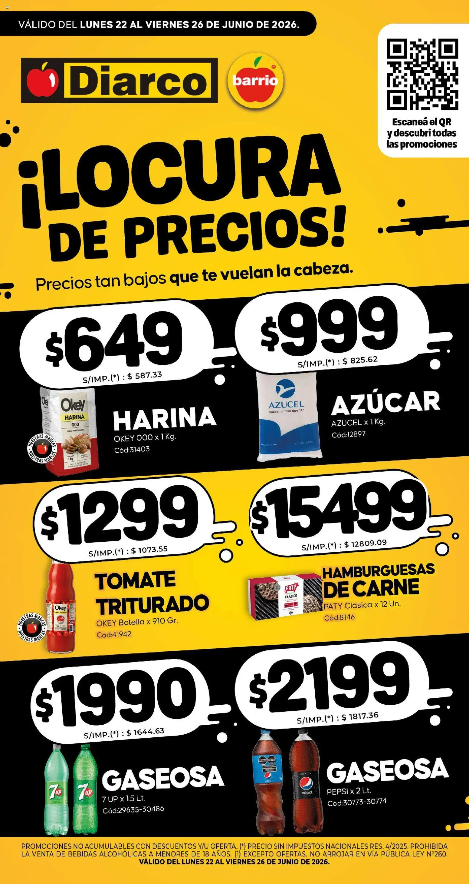 Diarco - Especial Locura De Precios │ válido desde el 22/06/2026 | Página: 1