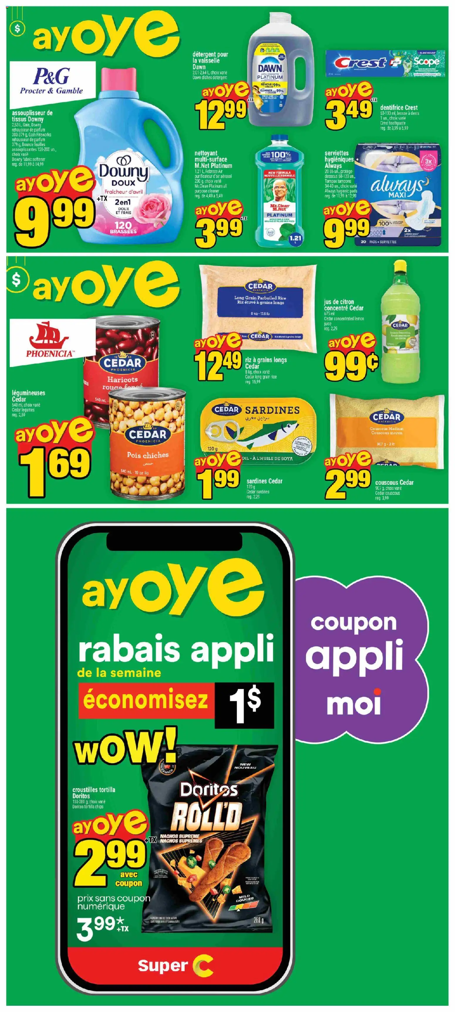Super C flyer valid from Sep 3, 2026 | Page: 5 | Products: Tampons, Fabric softener, Legumes, Parboiled rice