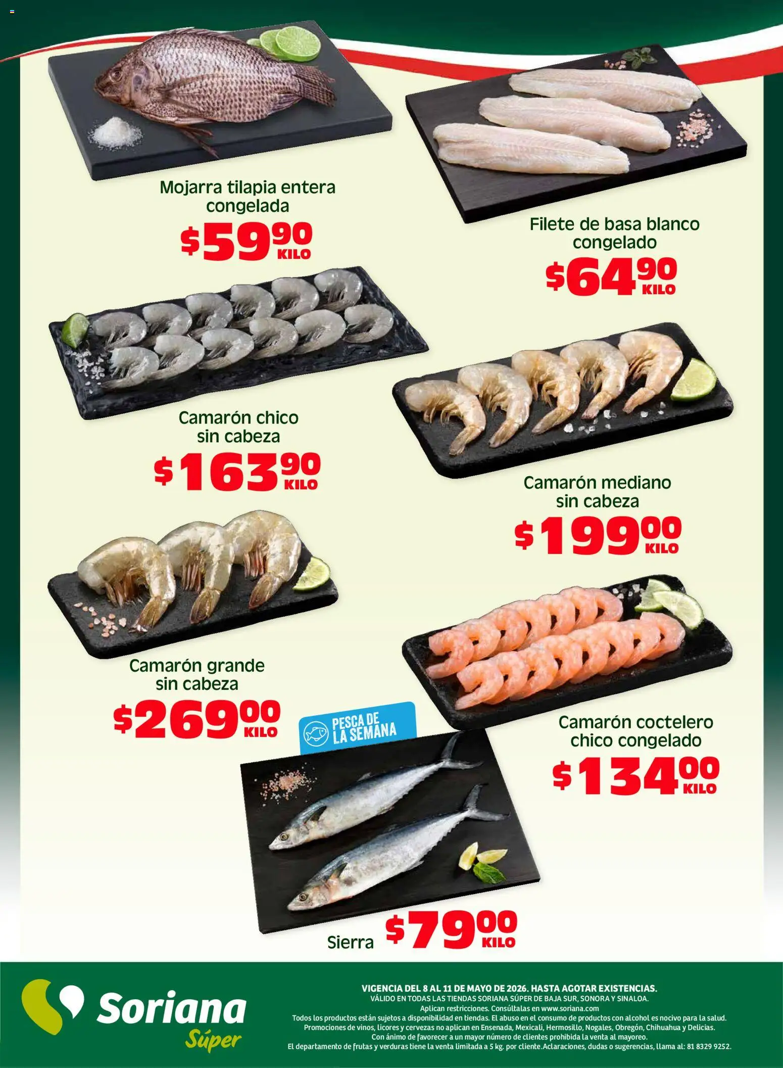 Nuevas ofertas de Soriana válidas en toda la República Mexicana desde el 08.05.2026. ¡Encuentra las mejores ofertas en Soriana Fin de Semana Súper: BCS, Son y Sin! | Página: 5 | Productos: Sierra
