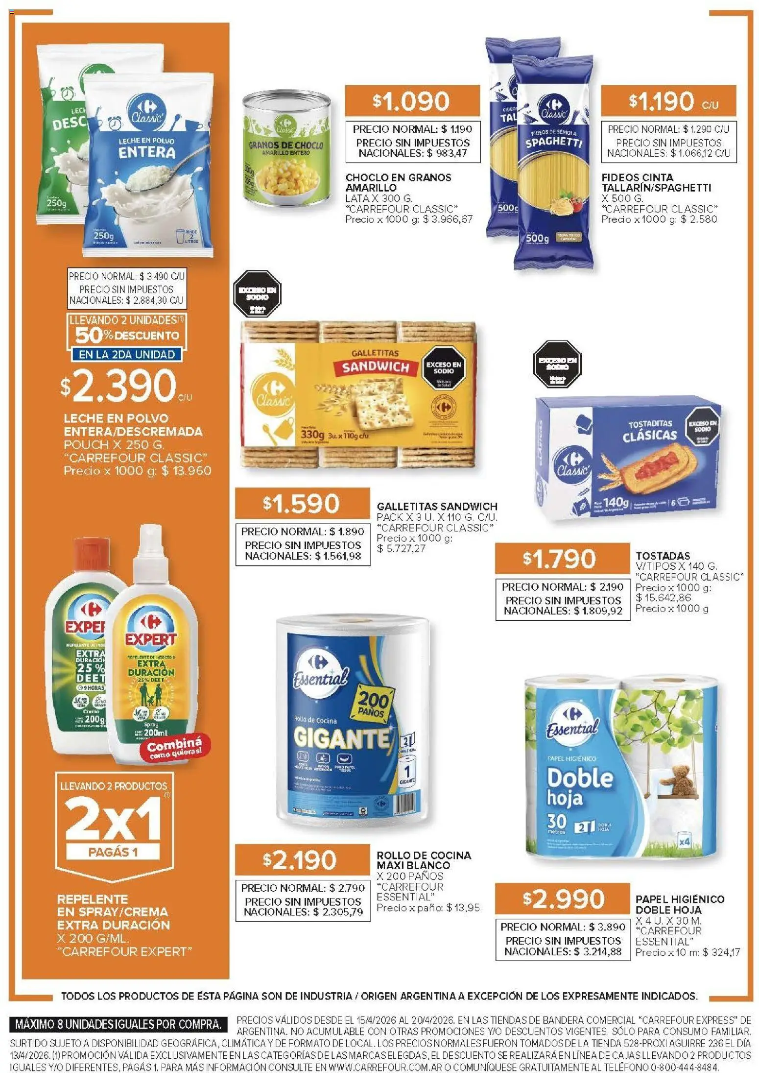 Carrefour Express  │ válido desde el 15.04.2026 | Página: 3 | Productos: Cinta, Cocina, Galletitas, Leche en polvo