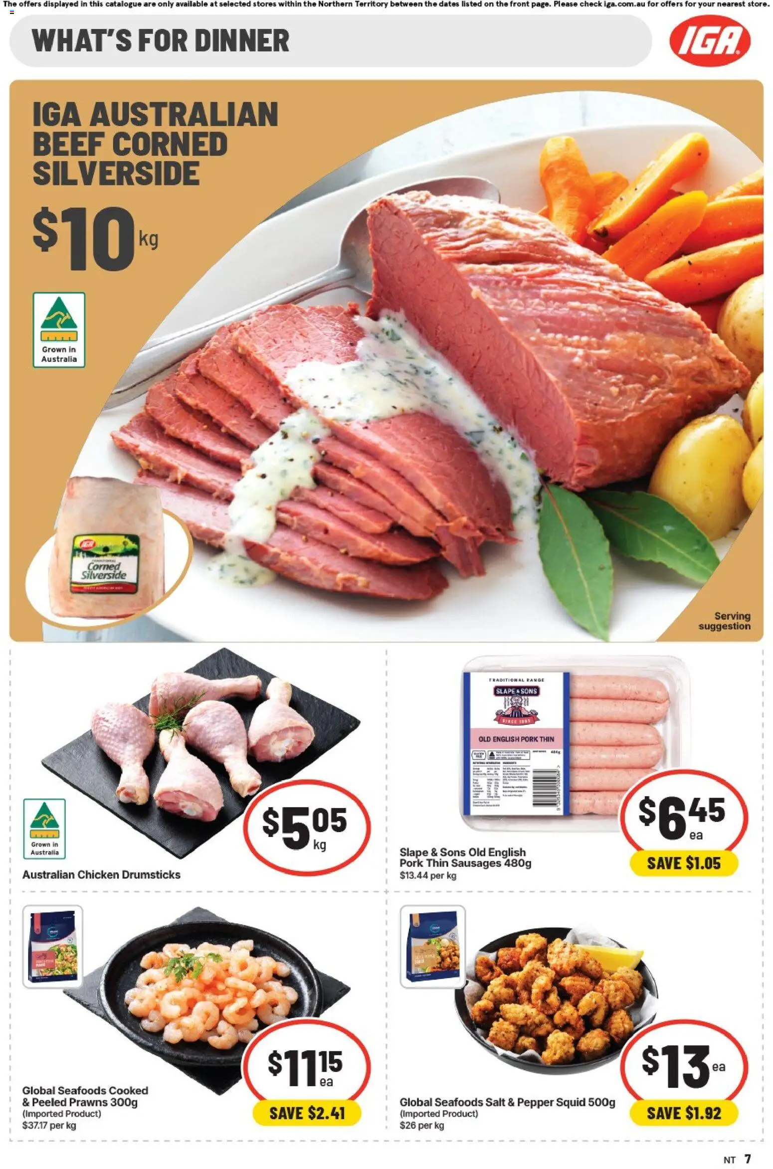 IGA catalogue - valid from 12/08/2026 | Page: 7 | Products: Beef, Pepper, Drumsticks, Sausages
