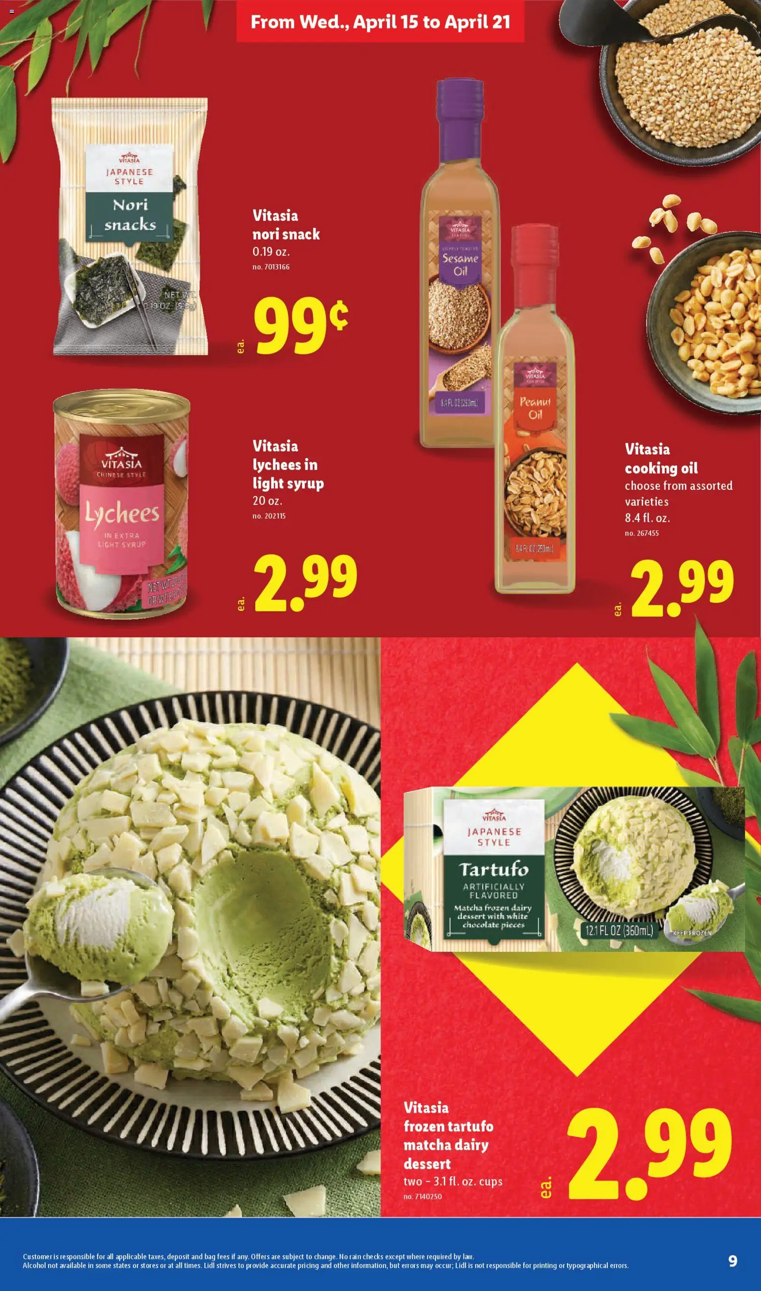 Lidl Weekly Ad - valid from 15.04.2026 | Page: 9 | Products: Oil, Chocolate, Bag