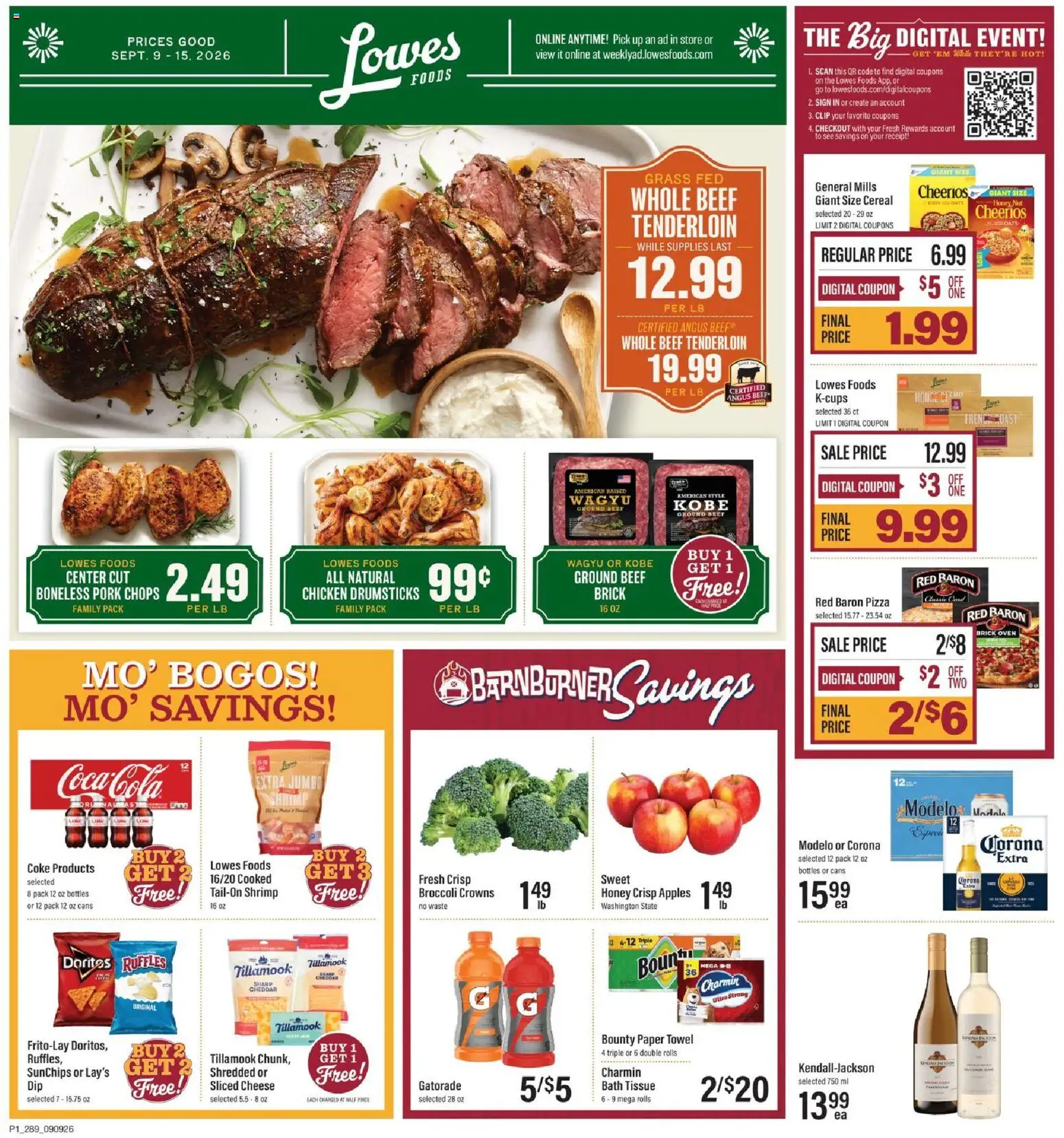 Lowes Foods Weekly Ad - GA - valid from 09/09/2026 | Page: 1 | Products: Sliced cheese, Clip, Bath, Beef