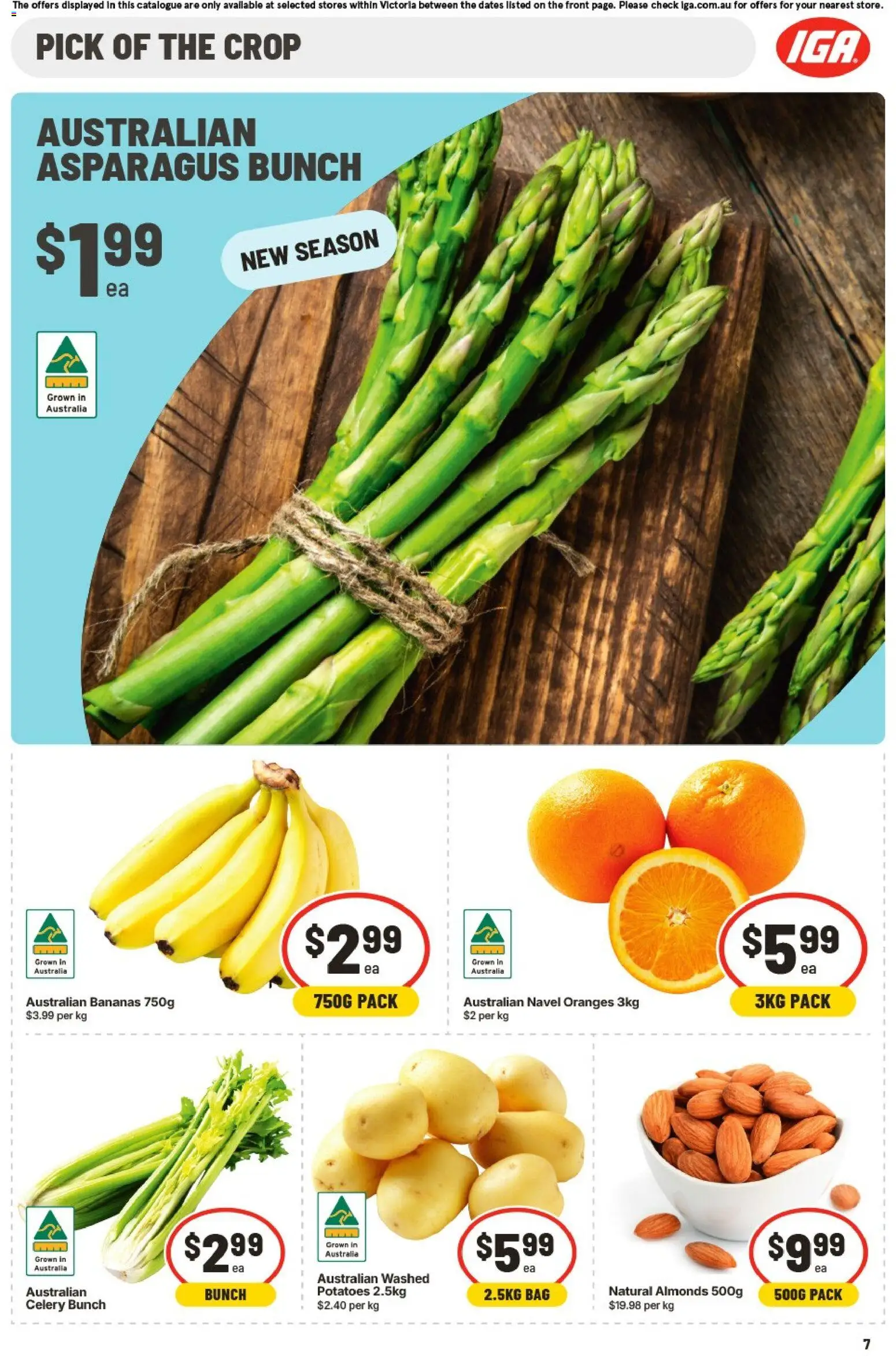IGA catalogue - valid from 16/09/2026 | Page: 8 | Products: Almonds, Oranges, Bananas, Bag