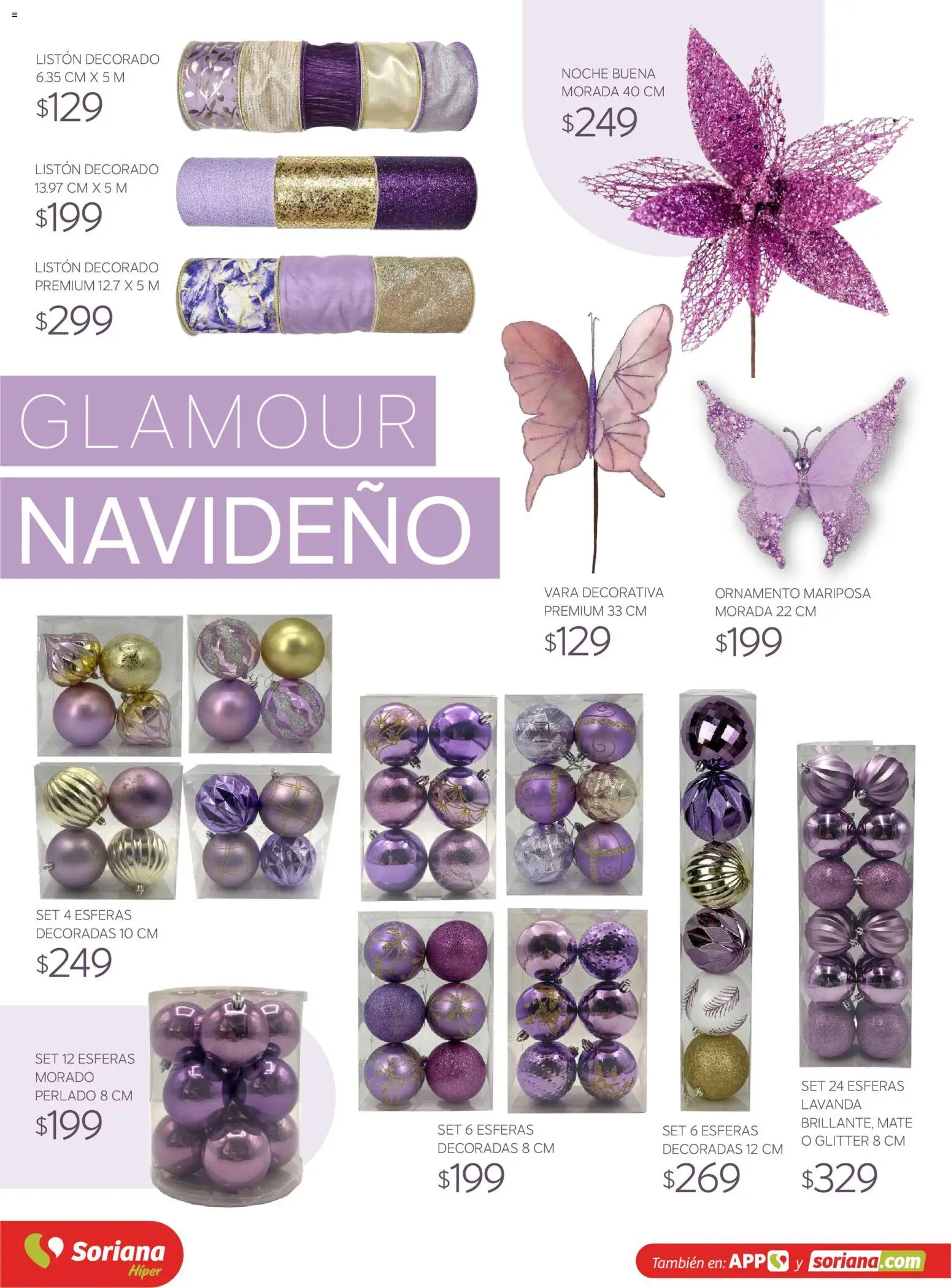 Nuevas ofertas de Soriana válidas en toda la República Mexicana desde el 30/09/2026. ¡Encuentra las mejores ofertas en Soriana Híper - Decoracion Navideña! | Página: 22 | Productos: Glitter, Mate