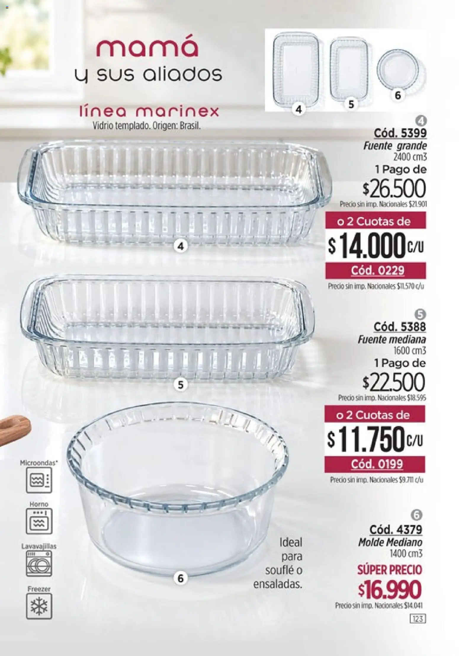 Catálogo Amodil Campaña 14 │ válido desde el 07/08/2026 | Página: 123 | Productos: Molde, Fuente, Microondas, Freezer