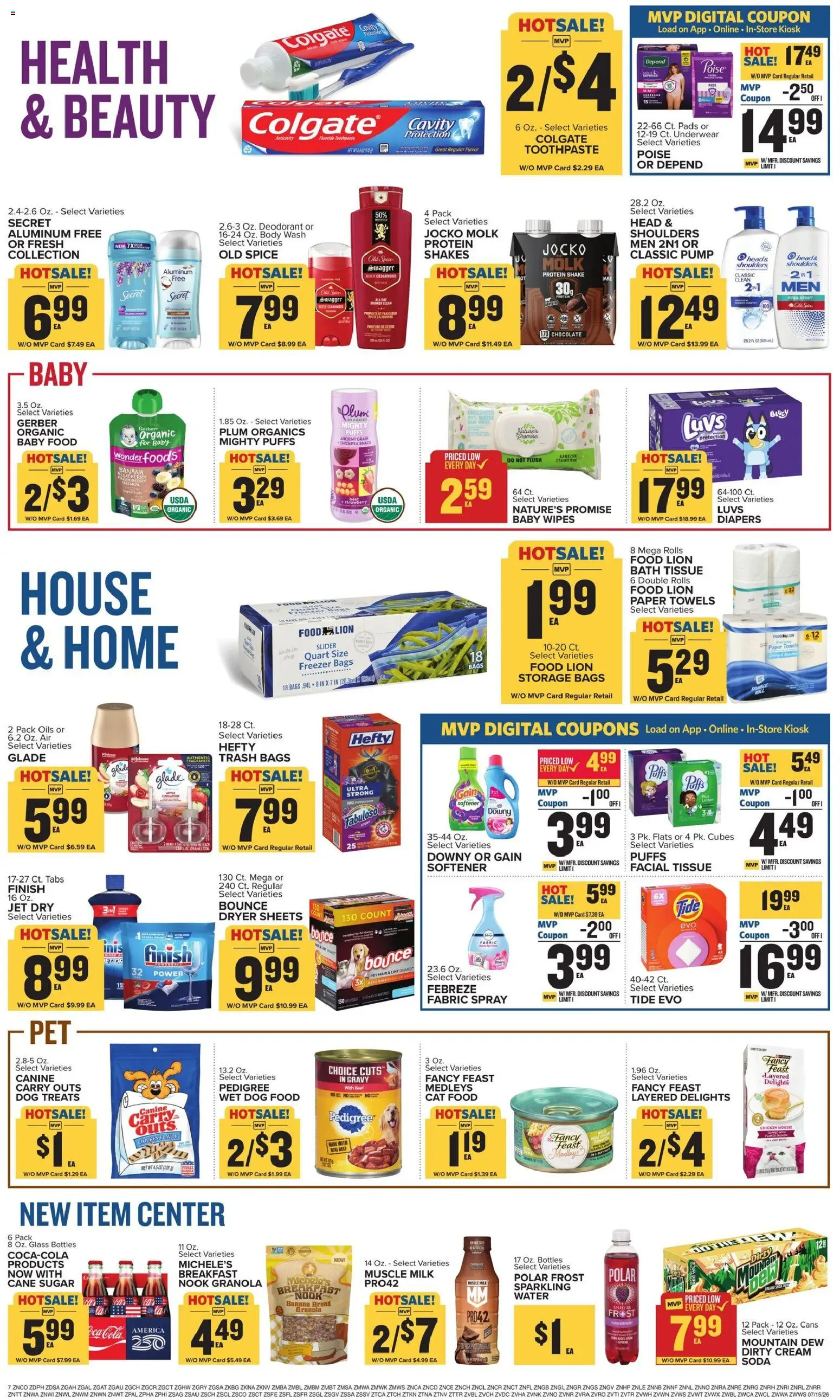 Food Lion Weekly Ad - valid from 07/15/2026 | Page: 13 | Products: Plum, Deodorant, Cream, Baby food